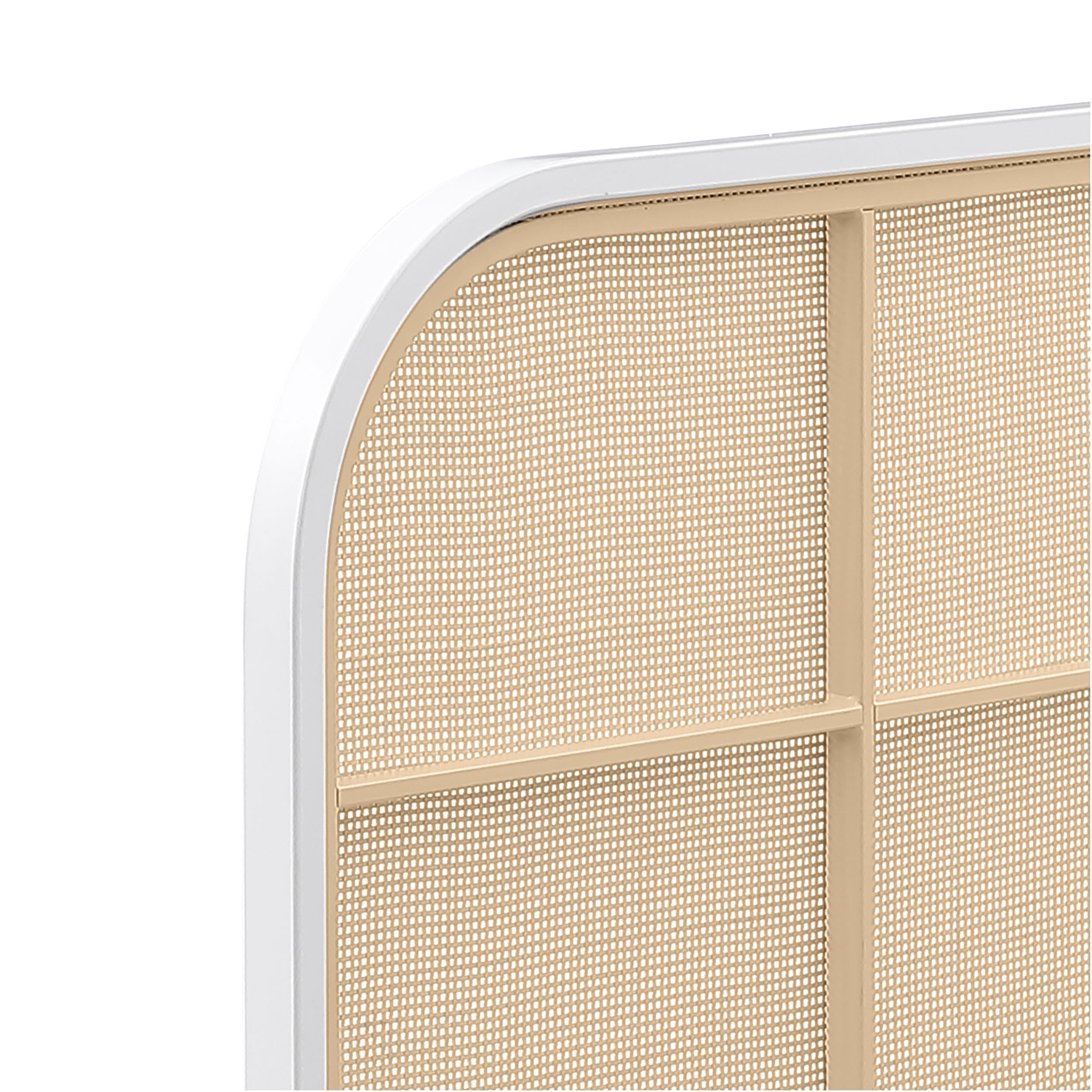  Size_King --  Amherst 360301KE Radio Weave Rattan Metal Eastern King Bed - White IMAGE 9