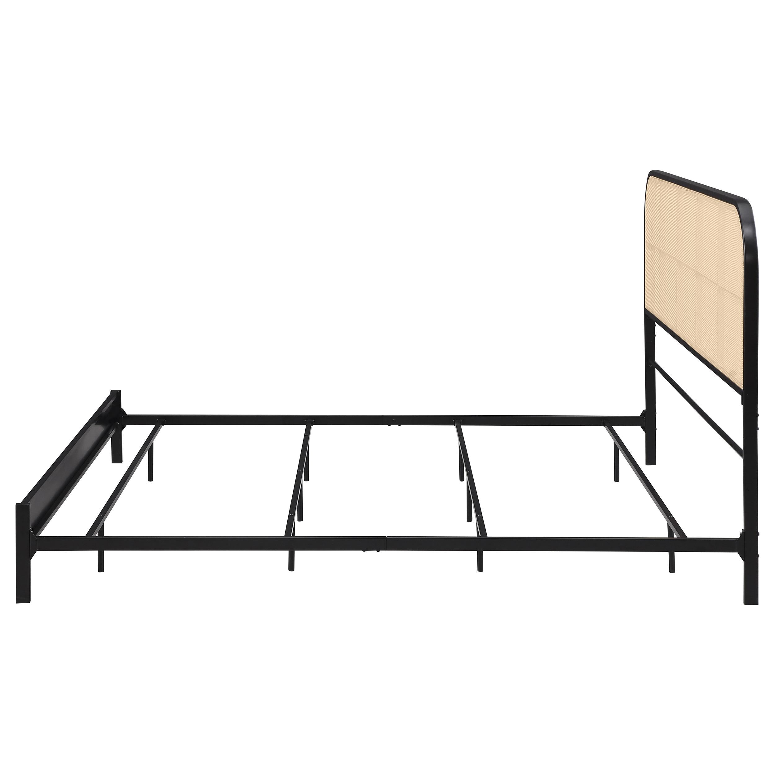  Size_King --  Amherst 360351KE Radio Weave Rattan Metal Eastern King Bed - Black IMAGE 4