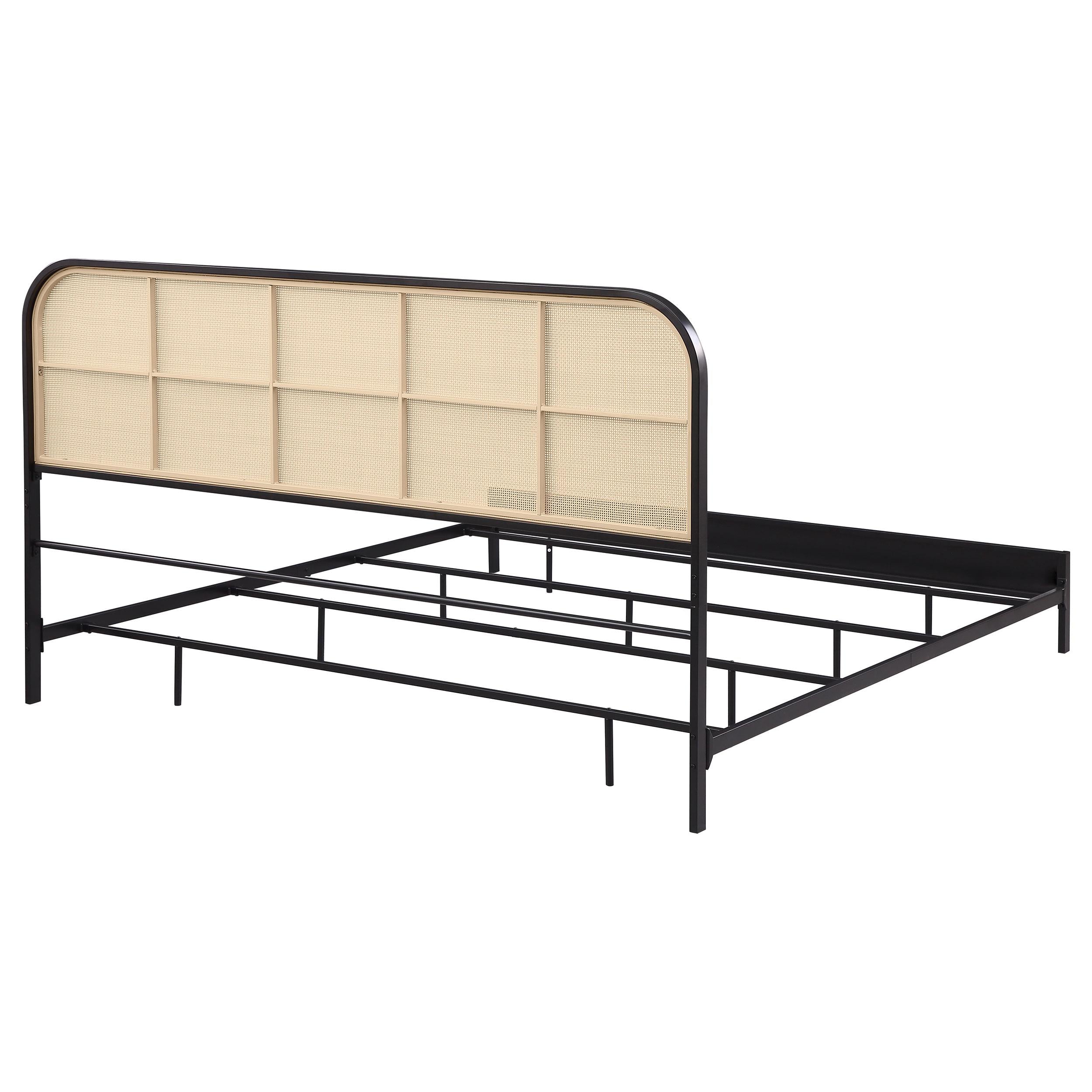  Size_King --  Amherst 360351KE Radio Weave Rattan Metal Eastern King Bed - Black IMAGE 6