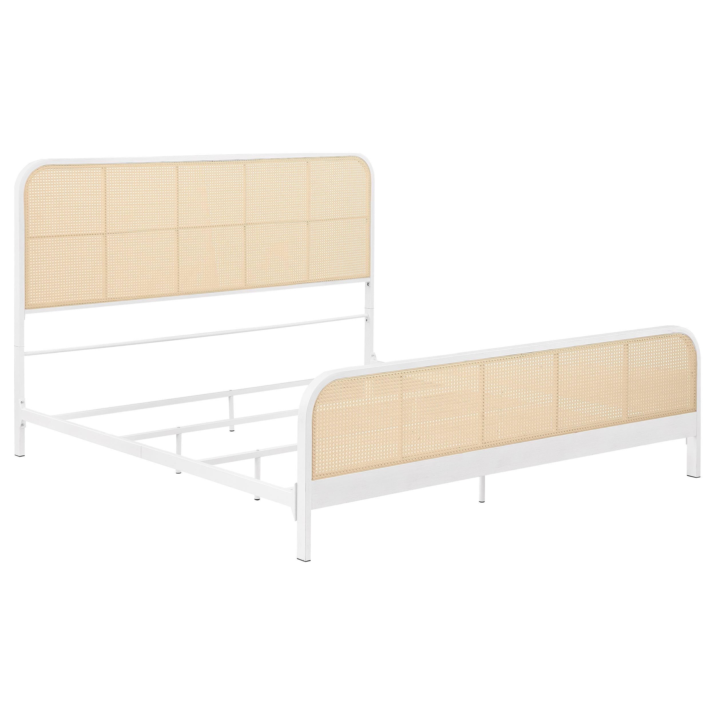  Size_King --  Lanewood 360251KE Open Cane Webbing Metal Eastern King Bed - White IMAGE 1