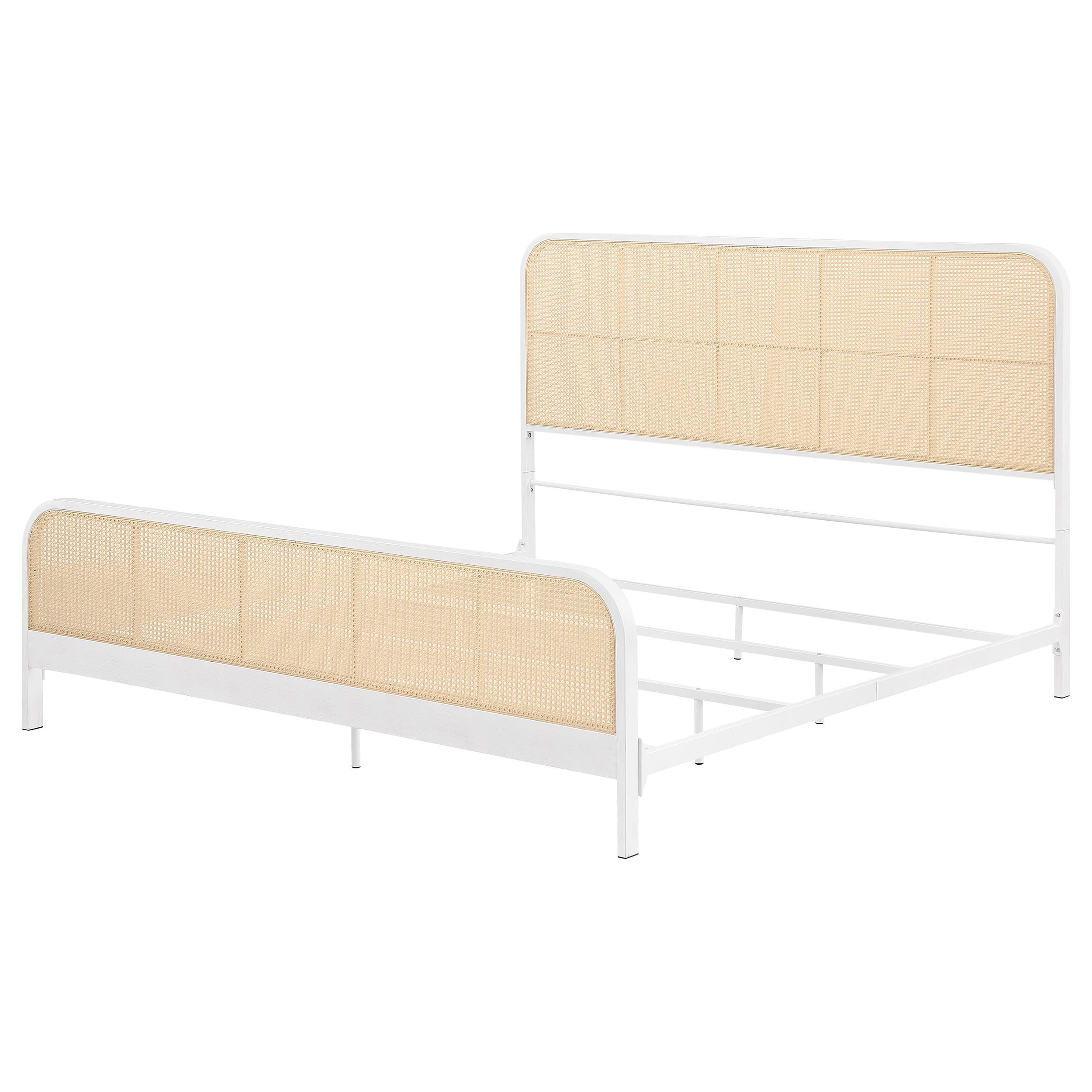  Size_King --  Lanewood 360251KE Open Cane Webbing Metal Eastern King Bed - White IMAGE 3