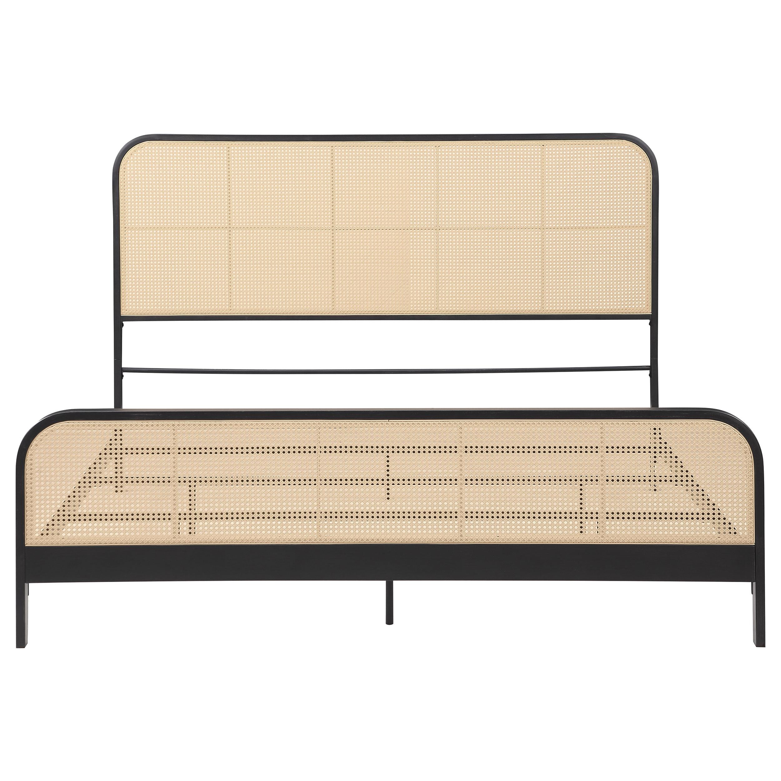  Size_King --  Lanewood 360250KE Open Cane Webbing Metal Eastern King Bed - Black IMAGE 2