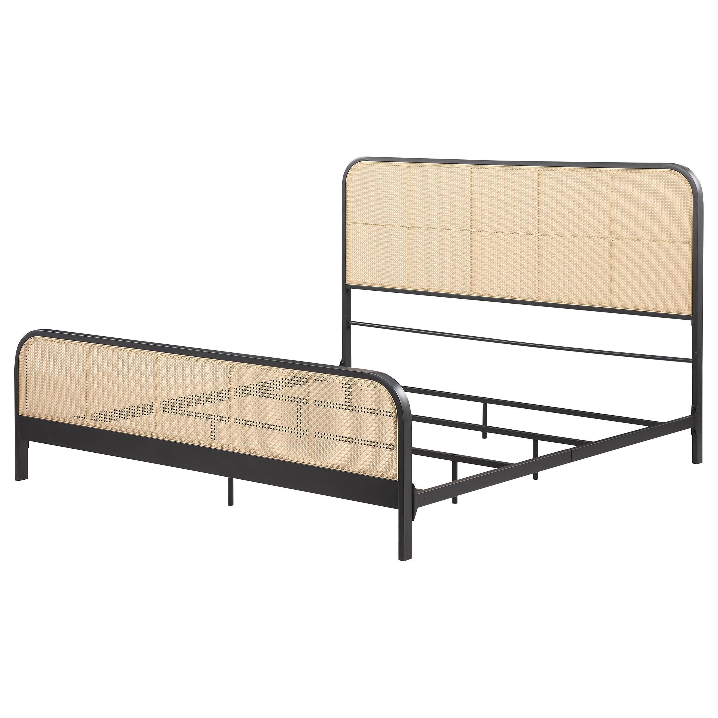  Size_King --  Lanewood 360250KE Open Cane Webbing Metal Eastern King Bed - Black IMAGE 3