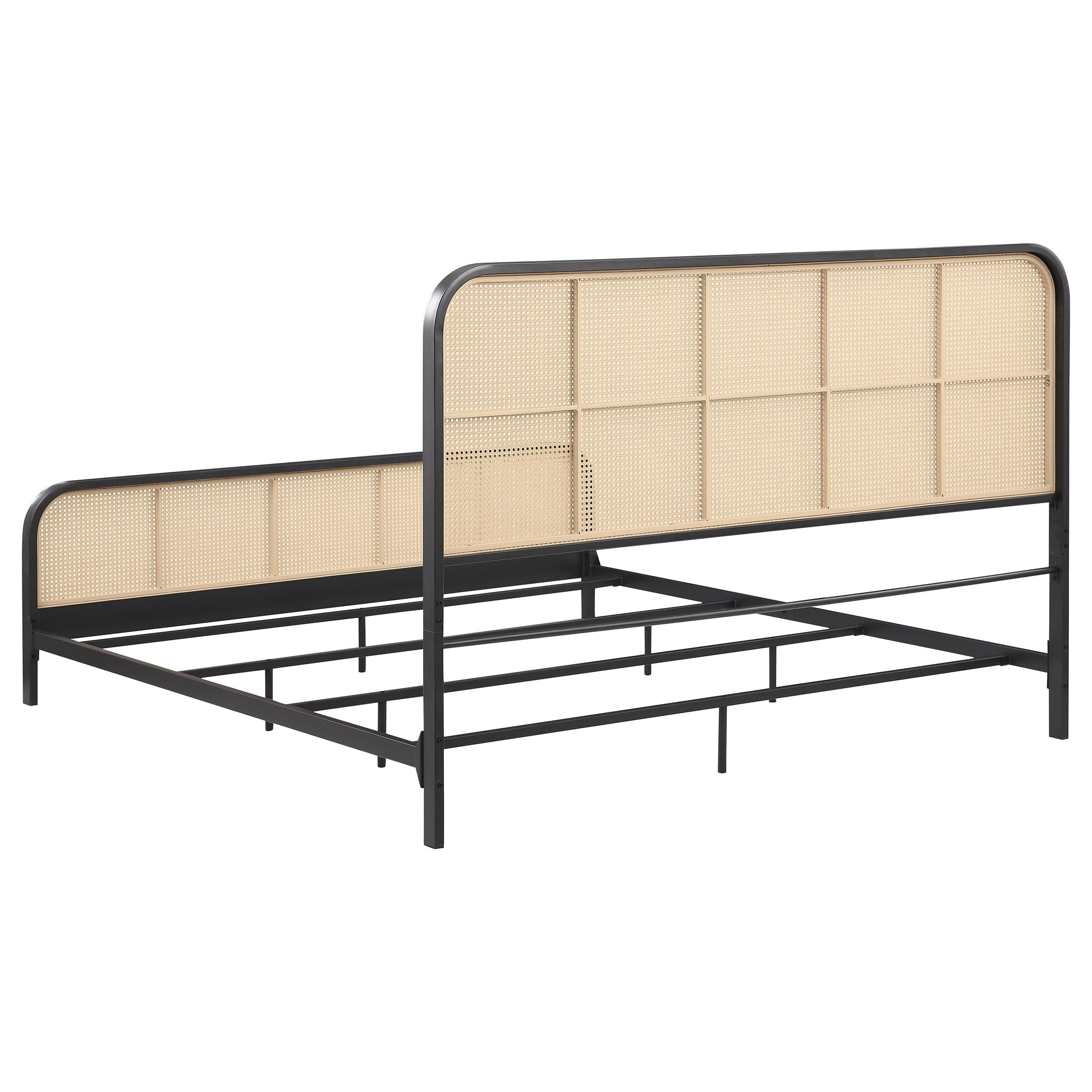  Size_King --  Lanewood 360250KE Open Cane Webbing Metal Eastern King Bed - Black IMAGE 5