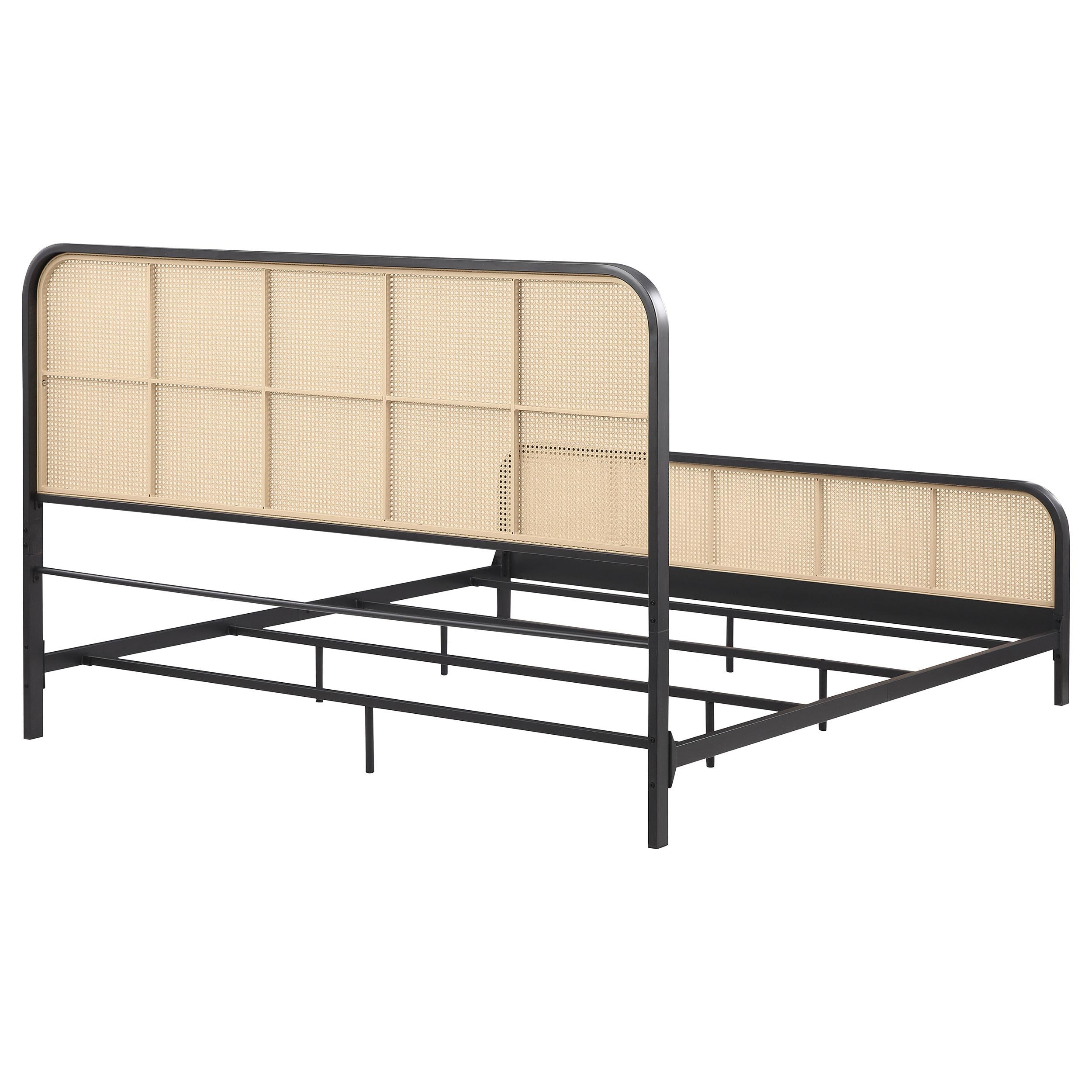  Size_King --  Lanewood 360250KE Open Cane Webbing Metal Eastern King Bed - Black IMAGE 6
