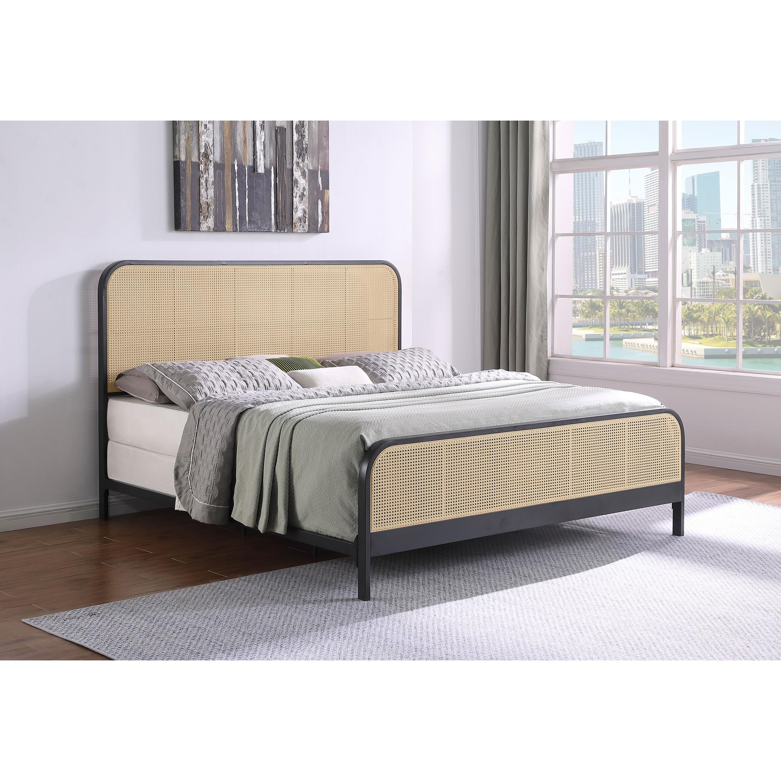  Size_King --  Lanewood 360250KE Open Cane Webbing Metal Eastern King Bed - Black IMAGE 8