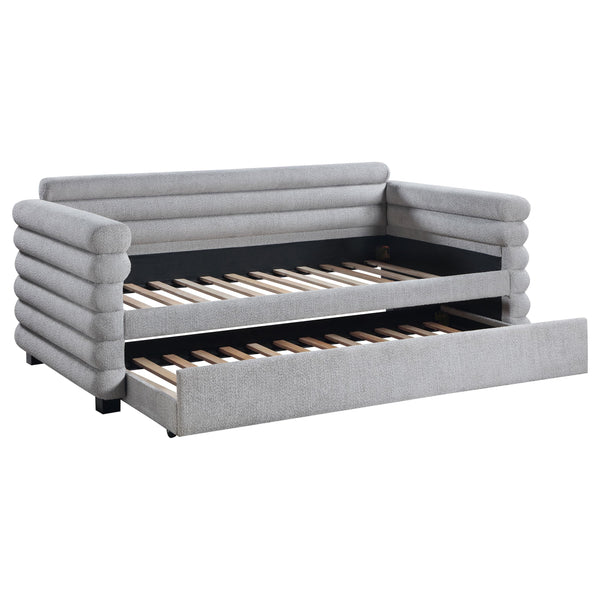 Coaster Furniture Patricia 300718 Boucle Upholstered Twin Day Bed with Trundle - Grey