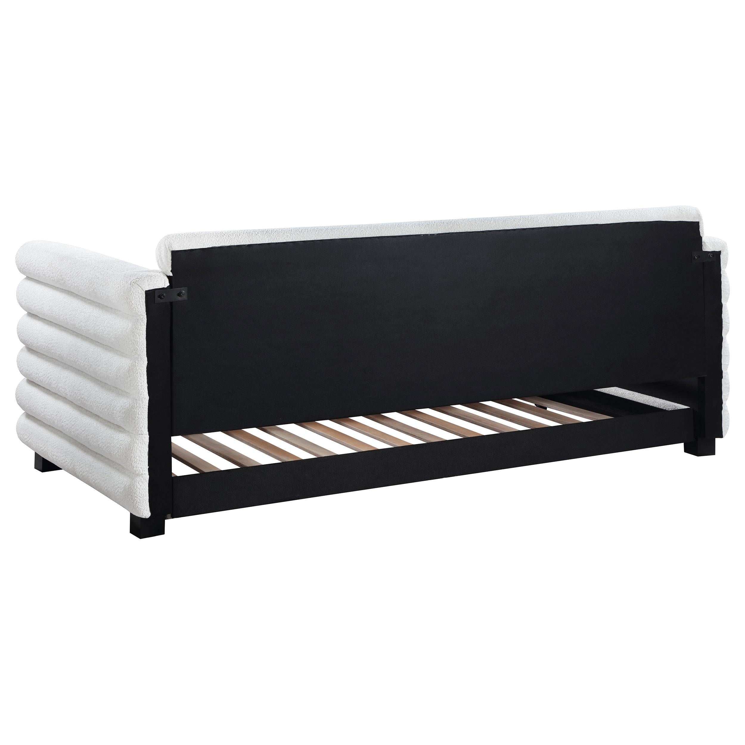  Coaster Furniture Patricia 300716 Boucle Upholstered Twin Day Bed with Trundle - White IMAGE 6