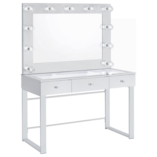 Coaster Furniture Umbridge 935934 3-Drawer Vanity Set with Lighting - Chrome and White