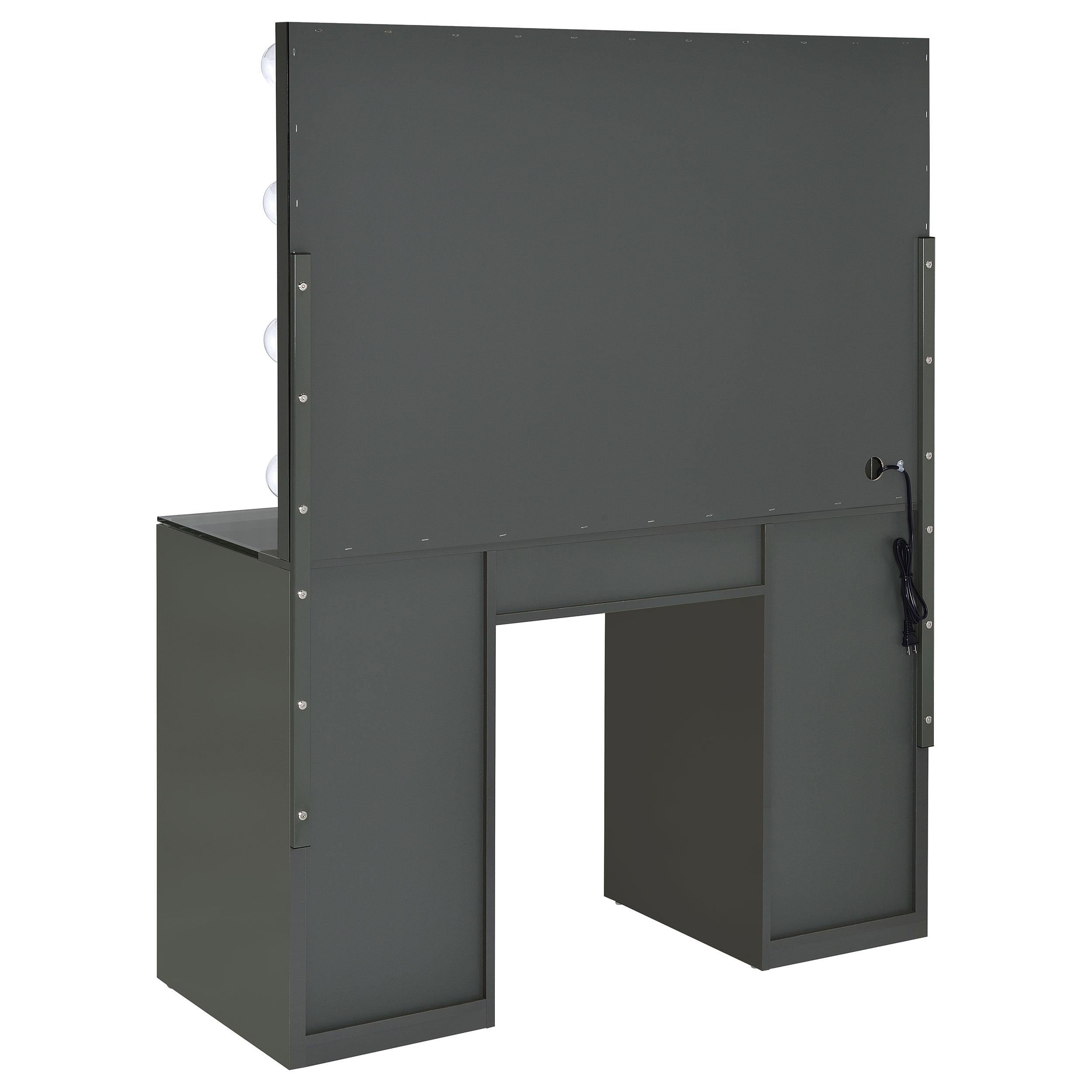  Coaster Furniture Acena 931145 7-Drawer Vanity Set with Lighting - Grey High Gloss IMAGE 5
