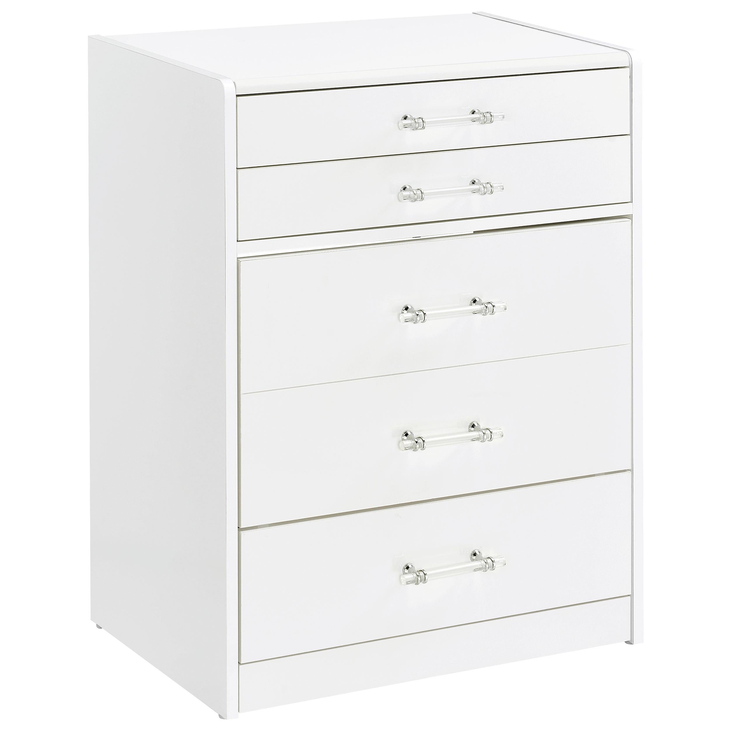  Coaster Furniture Danbury 930208 3-Drawer Makeup Vanity & Stool - Set White High Gloss IMAGE 1