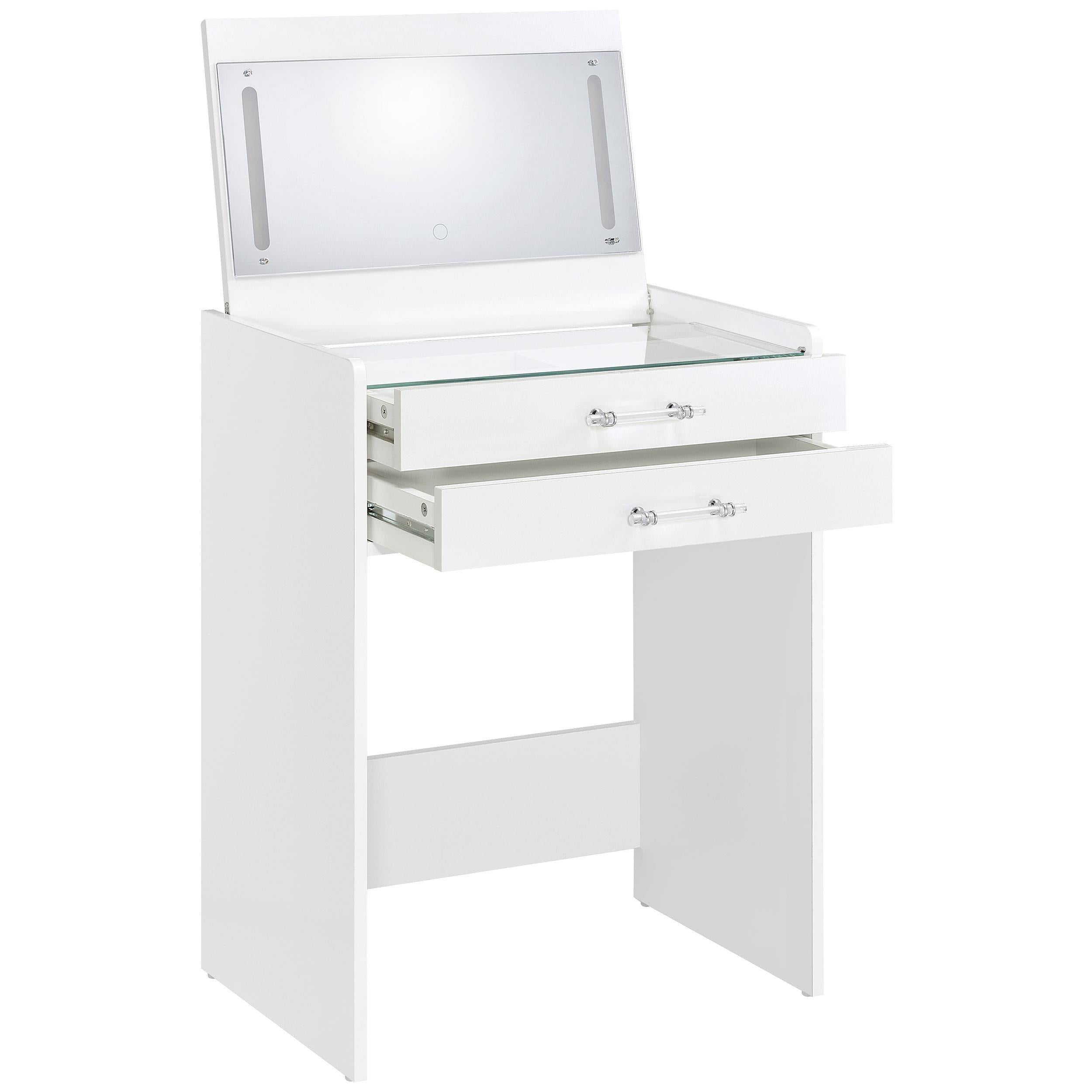  Coaster Furniture Danbury 930208 3-Drawer Makeup Vanity & Stool - Set White High Gloss IMAGE 6