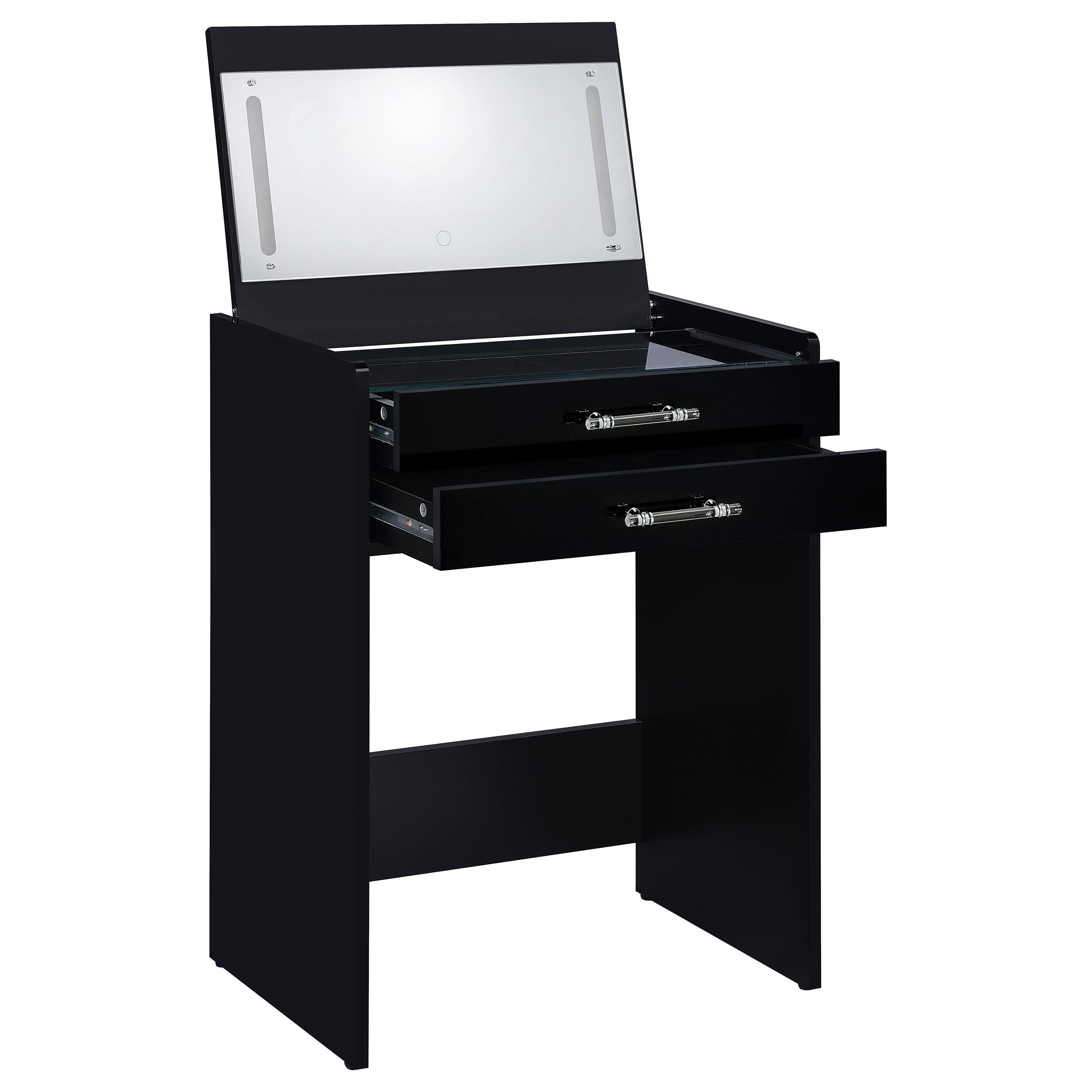  Coaster Furniture Danbury 930209 3-Drawer Makeup Vanity & Stool - Set Black High Gloss IMAGE 6