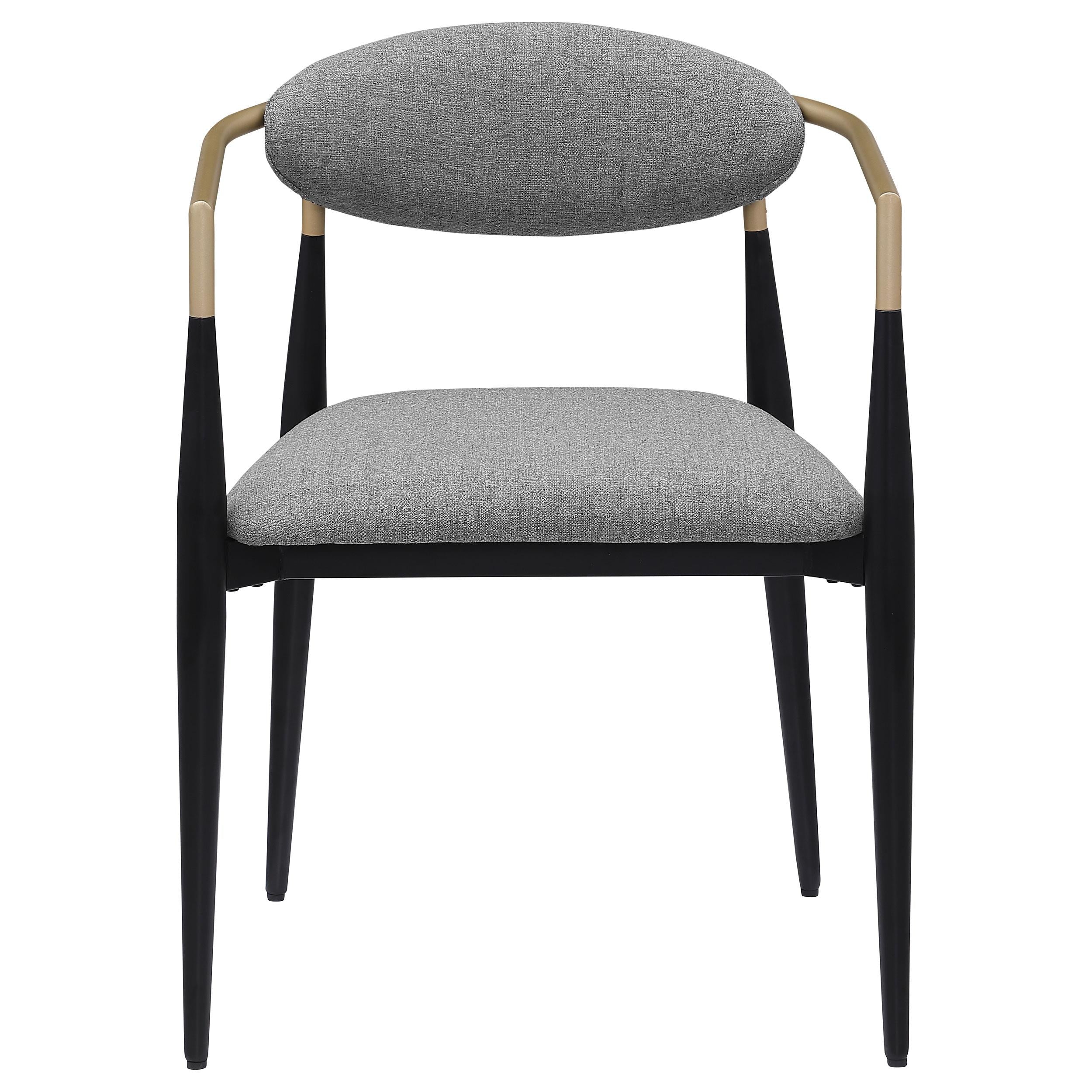  Coaster Furniture Alexis 182682 Fabric Upholstered Dining Arm Chair - Grey IMAGE 2