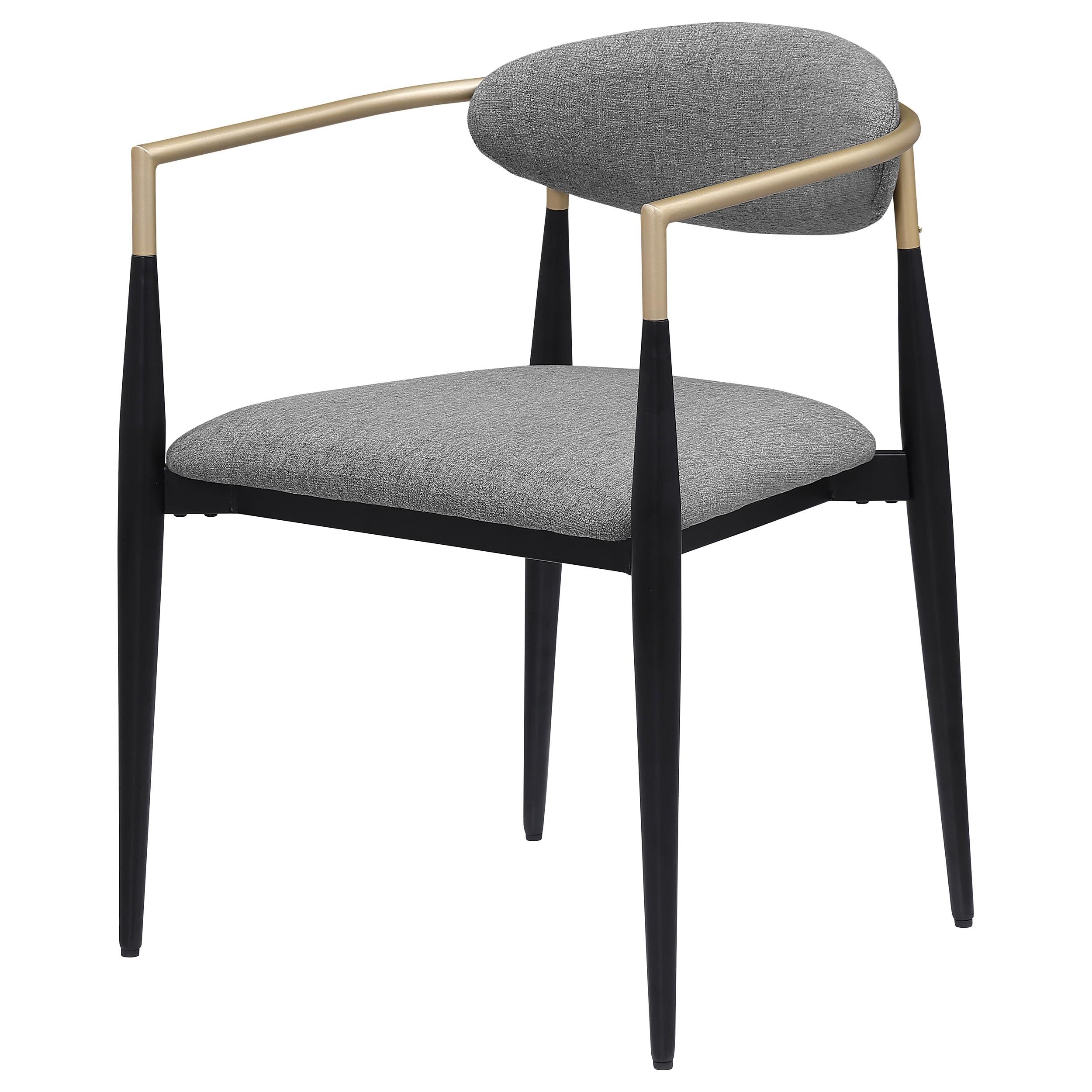  Coaster Furniture Alexis 182682 Fabric Upholstered Dining Arm Chair - Grey IMAGE 3