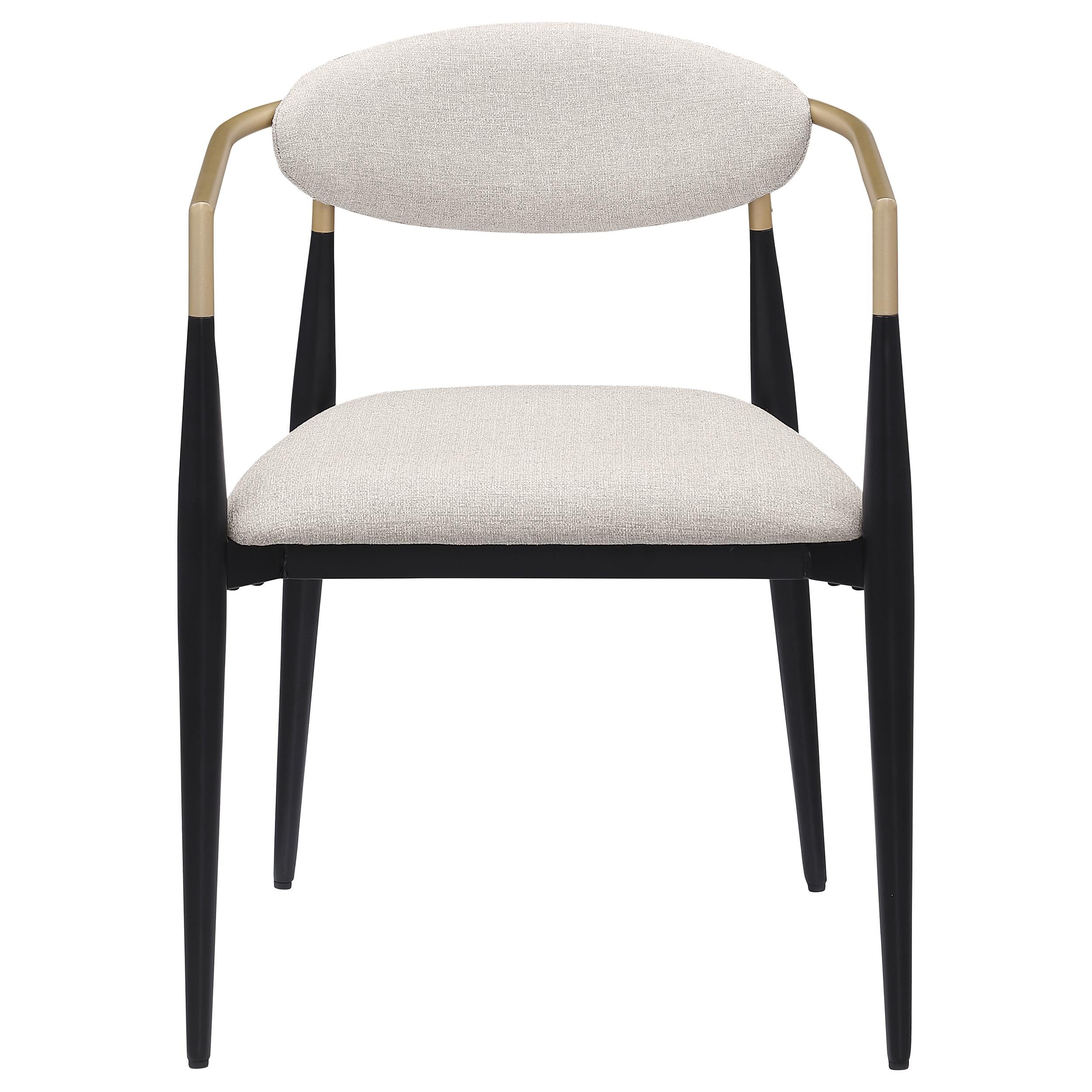  Coaster Furniture Alexis 182692 Fabric Upholstered Dining Arm Chair - Beige IMAGE 2