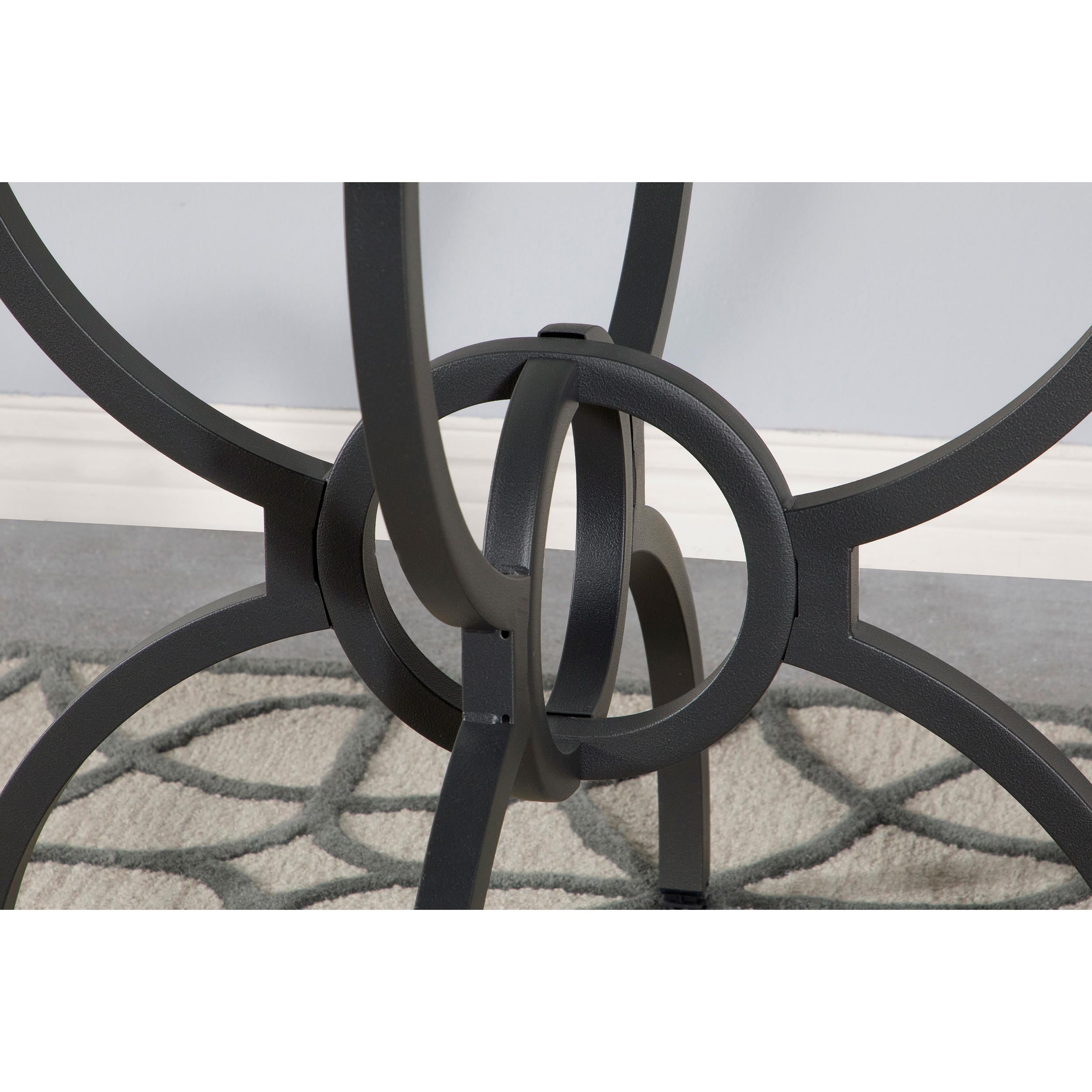  Coaster Furniture Aviano 108291BG Round 48-inch Glass Top Metal Dining Table - Gunmetal IMAGE 10