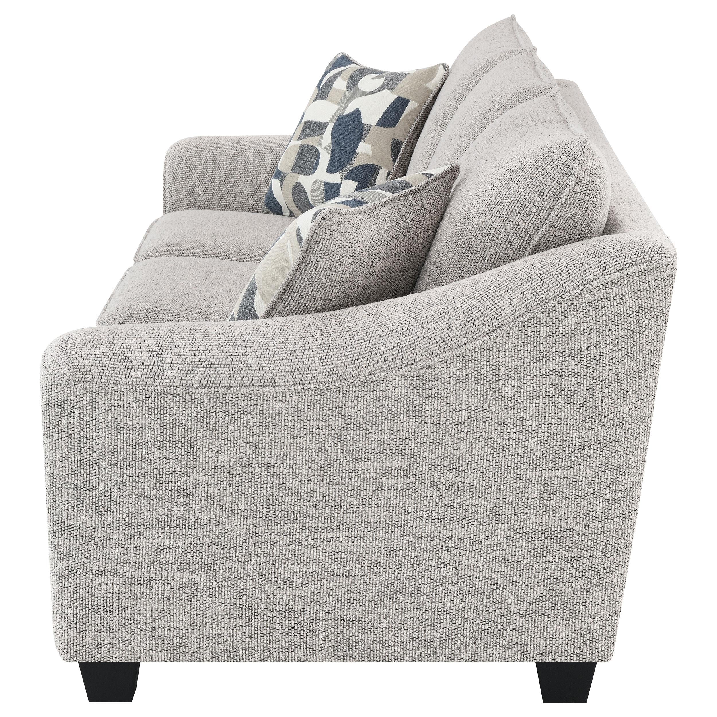  Coaster Furniture Tomkins 509671 Boucle Upholstered Sofa - Light Grey IMAGE 4
