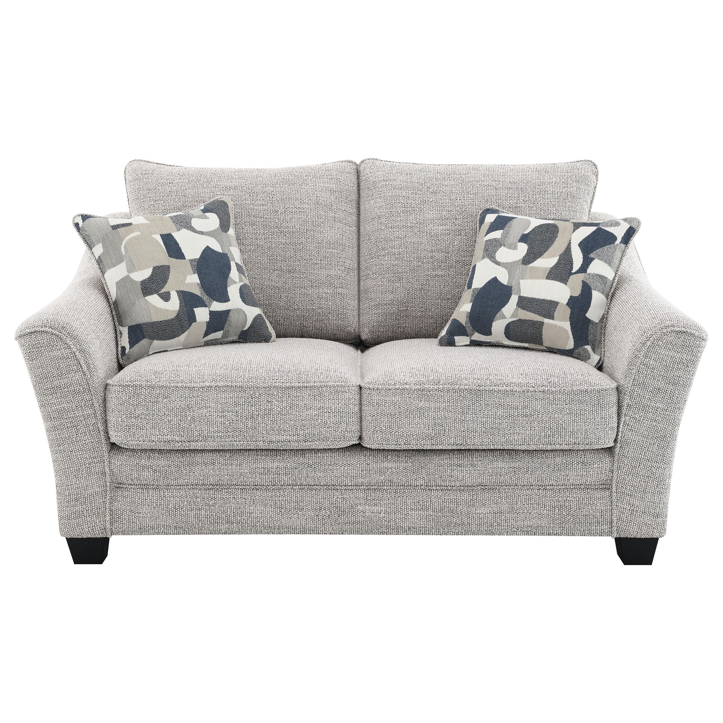  Coaster Furniture Tomkins 509672 Boucle Upholstered Loveseat - Light Grey IMAGE 2