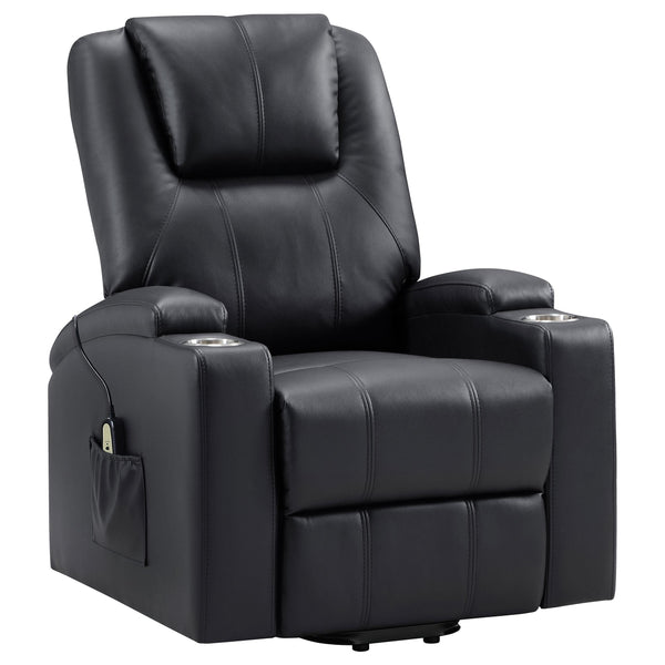 Coaster Furniture Armstrong 609475P Upholstered Power Lift Massage Recliner - Black