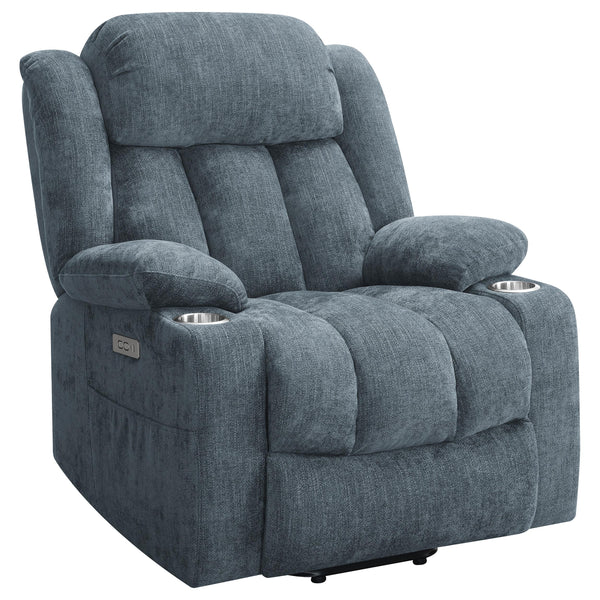 Coaster Furniture Houston 602294P Upholstered Power Lift Recliner - Slate Blue
