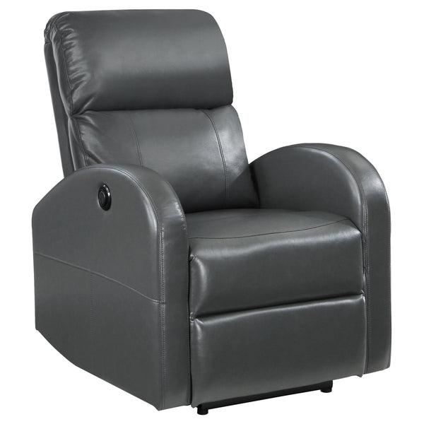 Coaster Furniture Grant 601499P Upholstered Power Recliner Chair - Grey