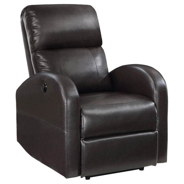 Coaster Furniture Grant 601500P Upholstered Power Recliner Chair - Brown