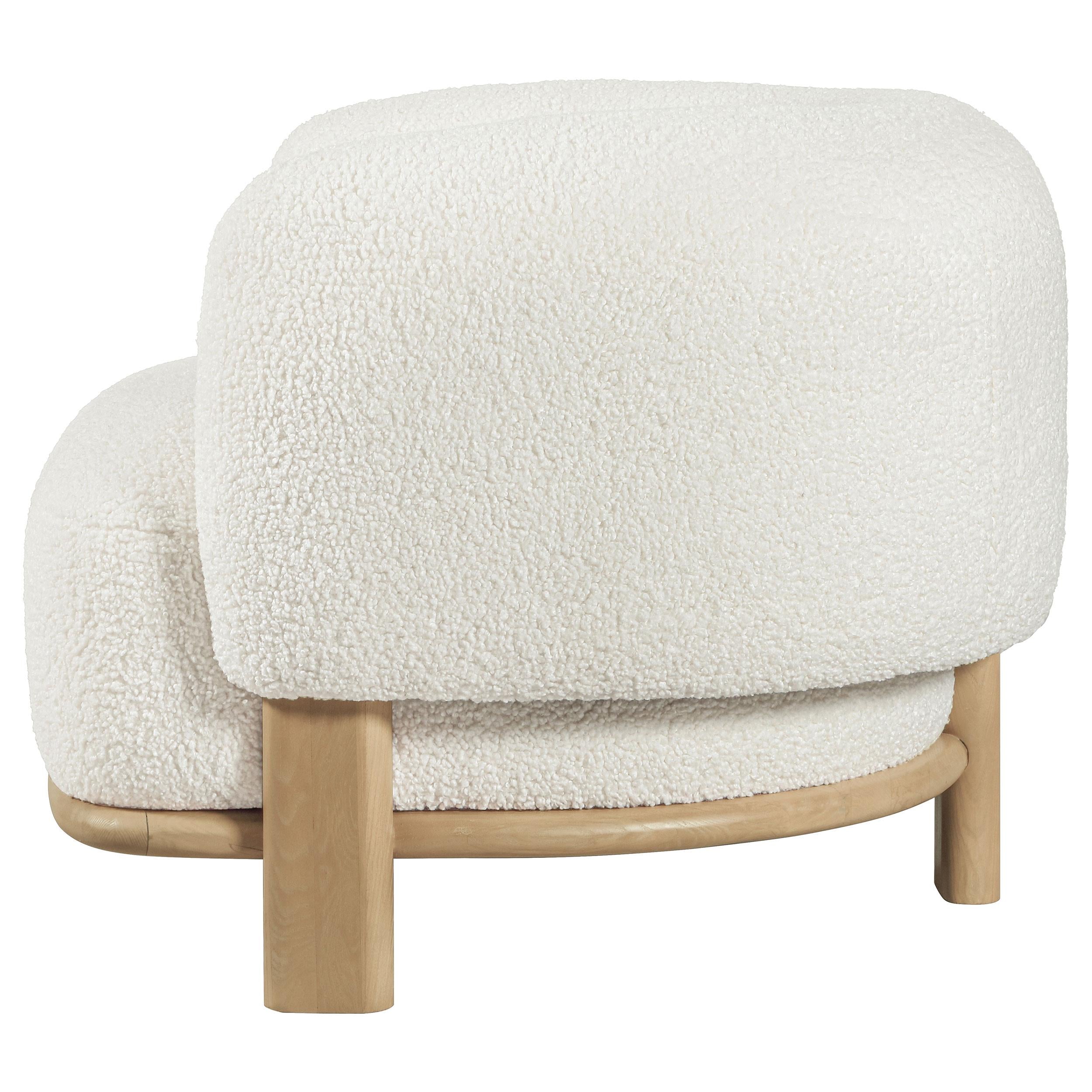  Coaster Furniture Lawler 903169 Upholstered Barrel Back Accent Chair - Ivory IMAGE 4