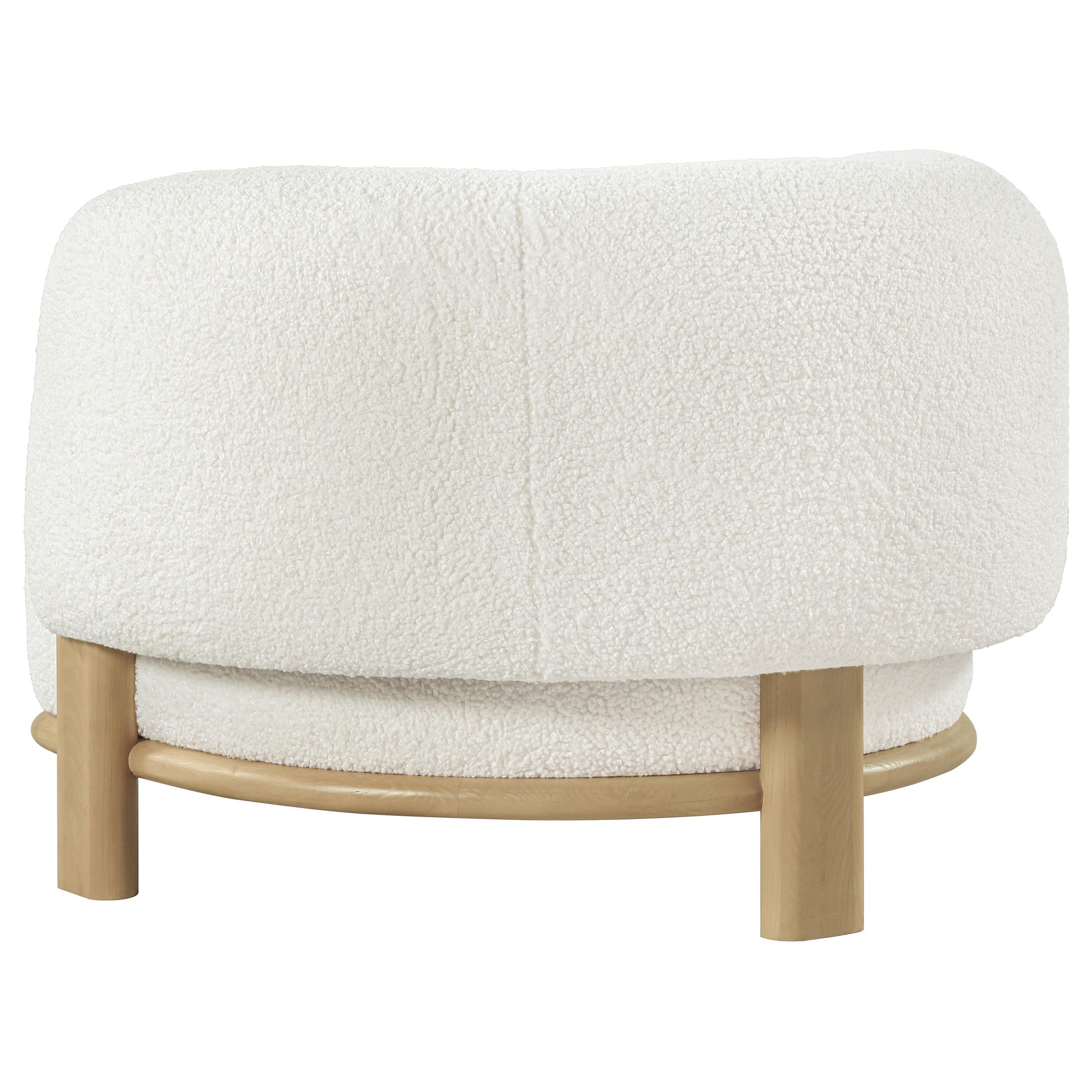  Coaster Furniture Lawler 903169 Upholstered Barrel Back Accent Chair - Ivory IMAGE 5