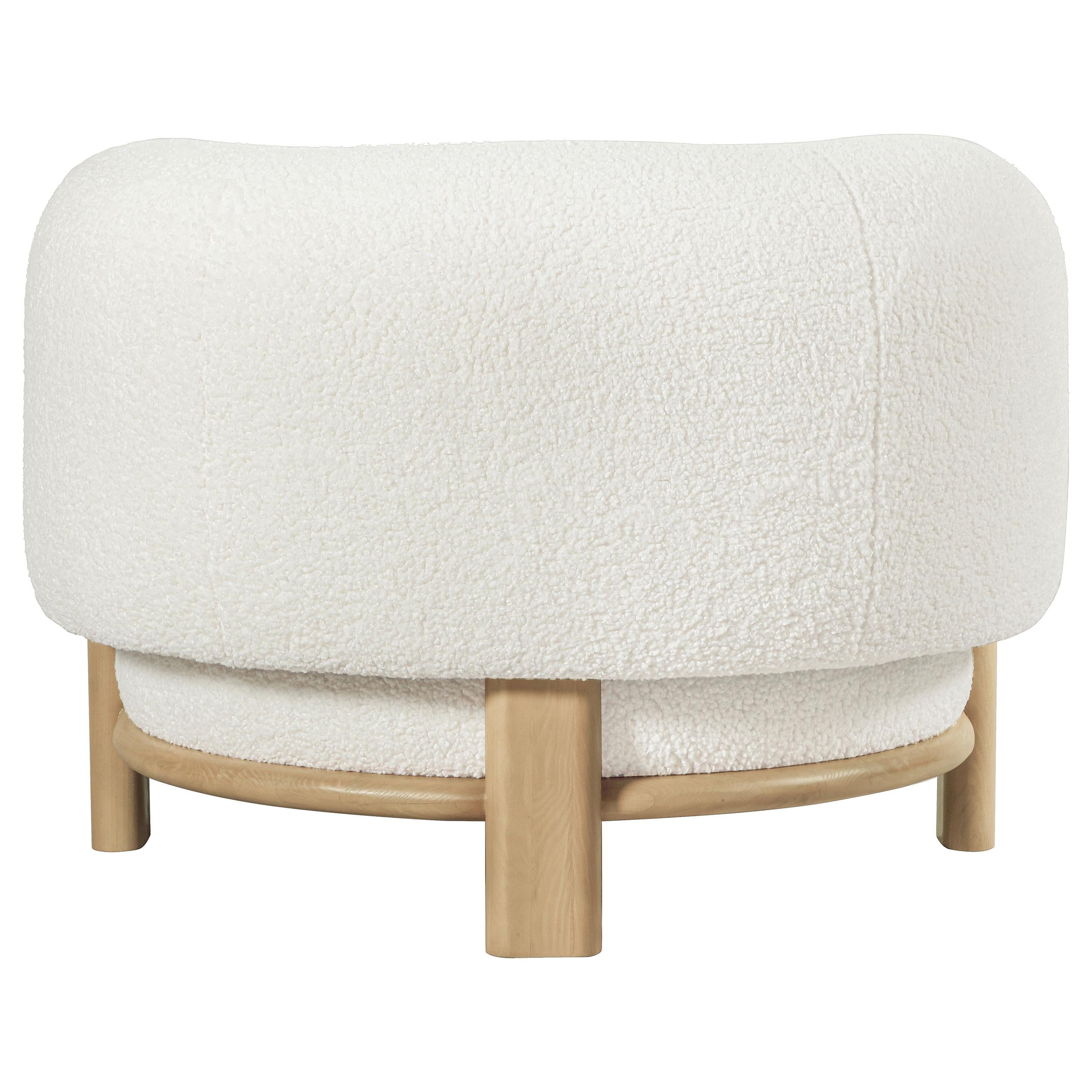  Coaster Furniture Lawler 903169 Upholstered Barrel Back Accent Chair - Ivory IMAGE 6