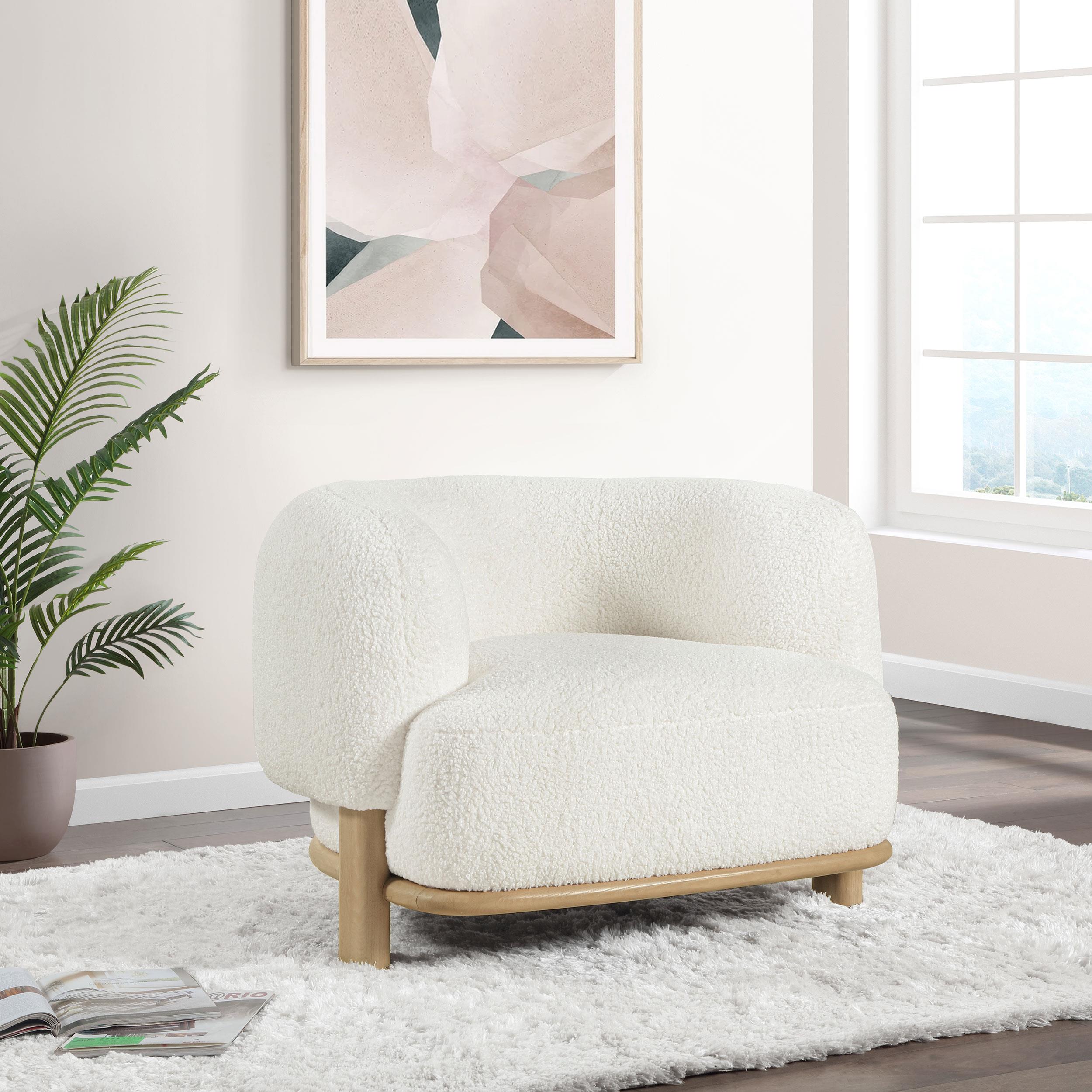  Coaster Furniture Lawler 903169 Upholstered Barrel Back Accent Chair - Ivory IMAGE 9
