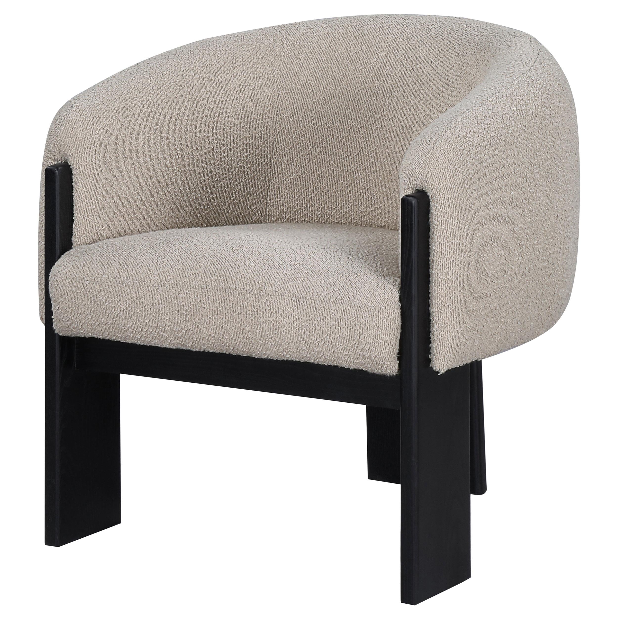  Coaster Furniture Valdez 903165 Boucle Upholstered Barrel Back Accent Chair - Beige IMAGE 3