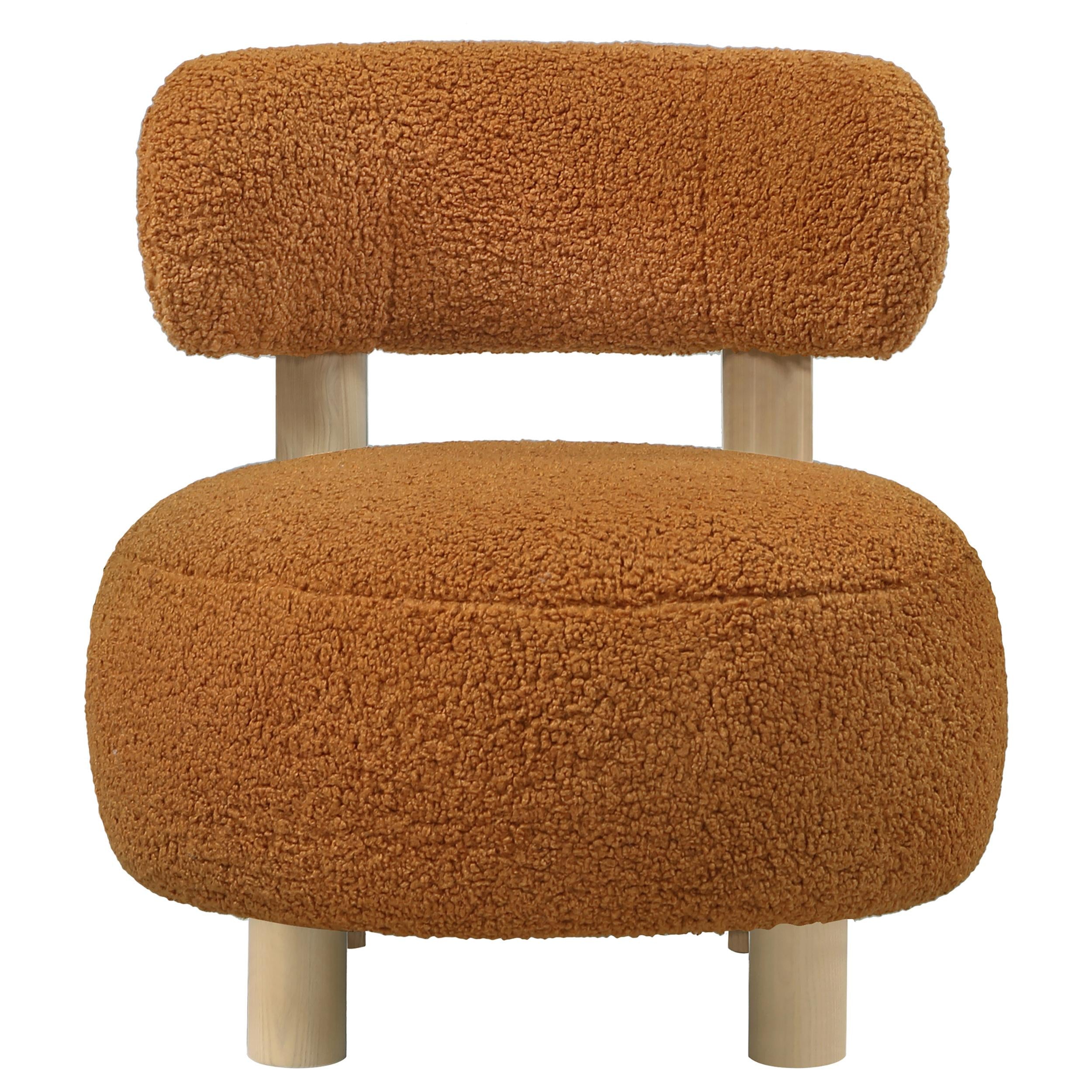  Coaster Furniture Zonie 903167 Boucle Upholstered Barrel Back Accent Chair - Orange IMAGE 2