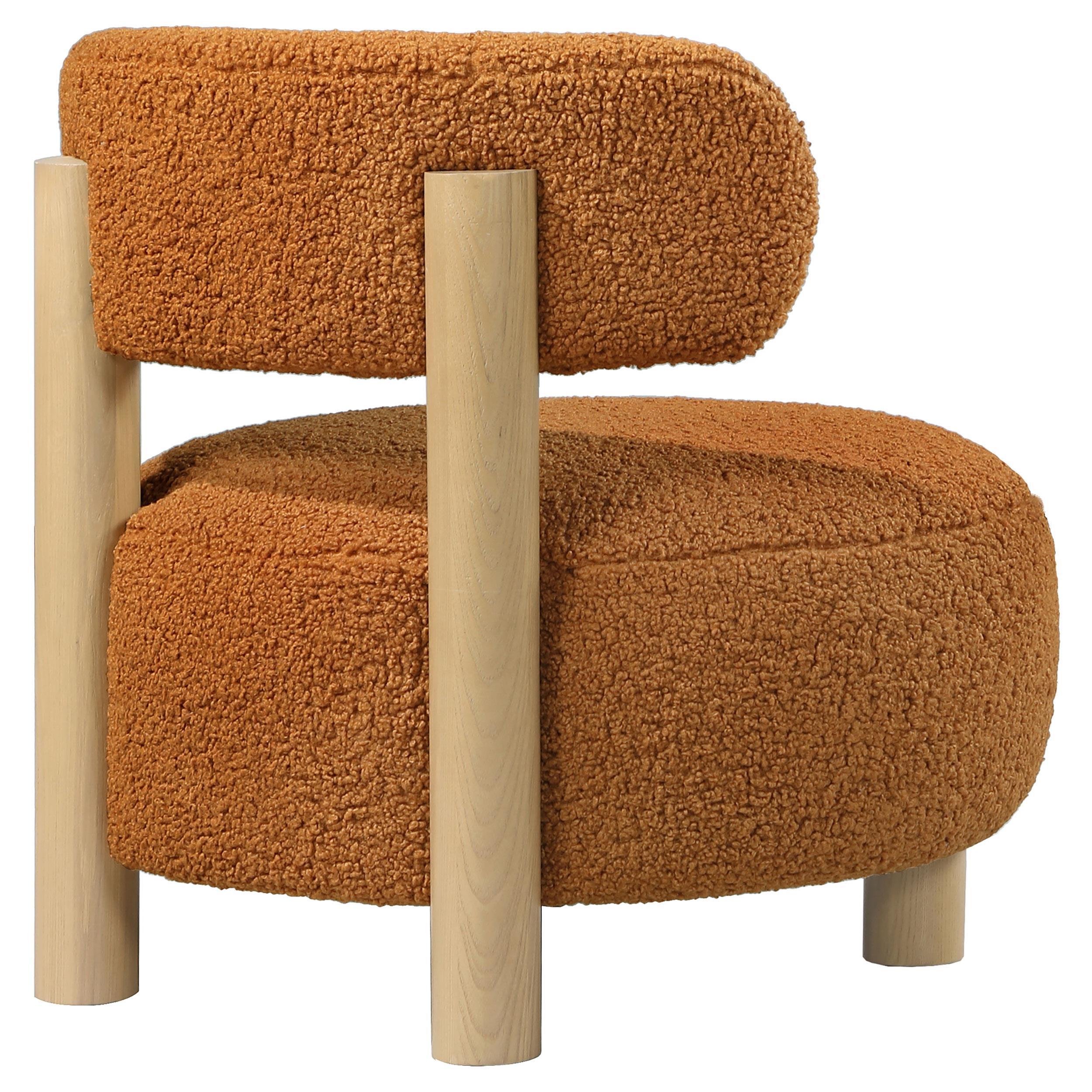  Coaster Furniture Zonie 903167 Boucle Upholstered Barrel Back Accent Chair - Orange IMAGE 7