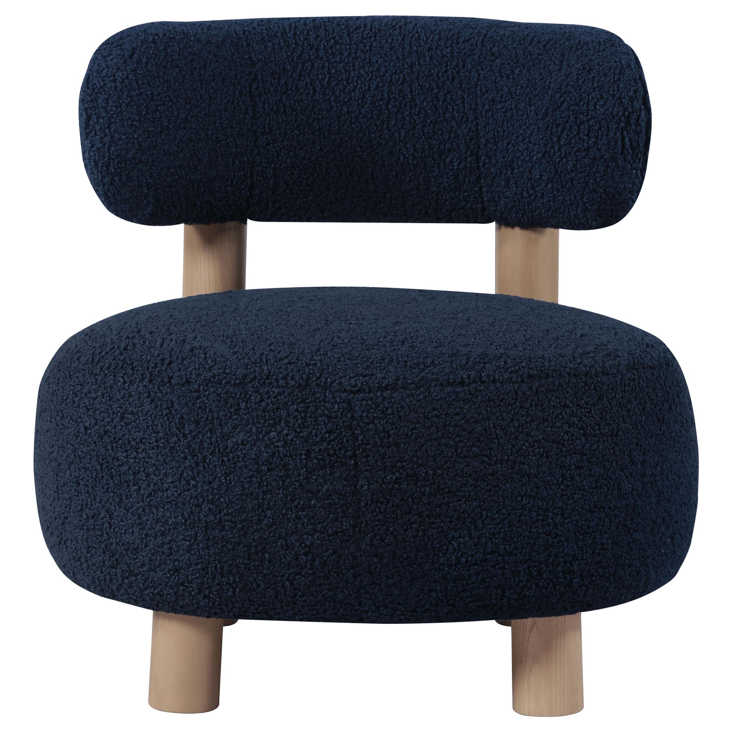  Coaster Furniture Zonie 903168 Boucle Upholstered Barrel Back Accent Chair - Blue IMAGE 2