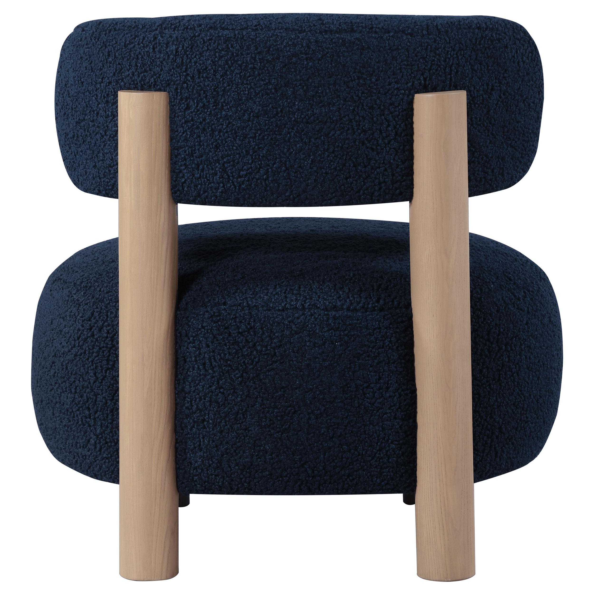  Coaster Furniture Zonie 903168 Boucle Upholstered Barrel Back Accent Chair - Blue IMAGE 6