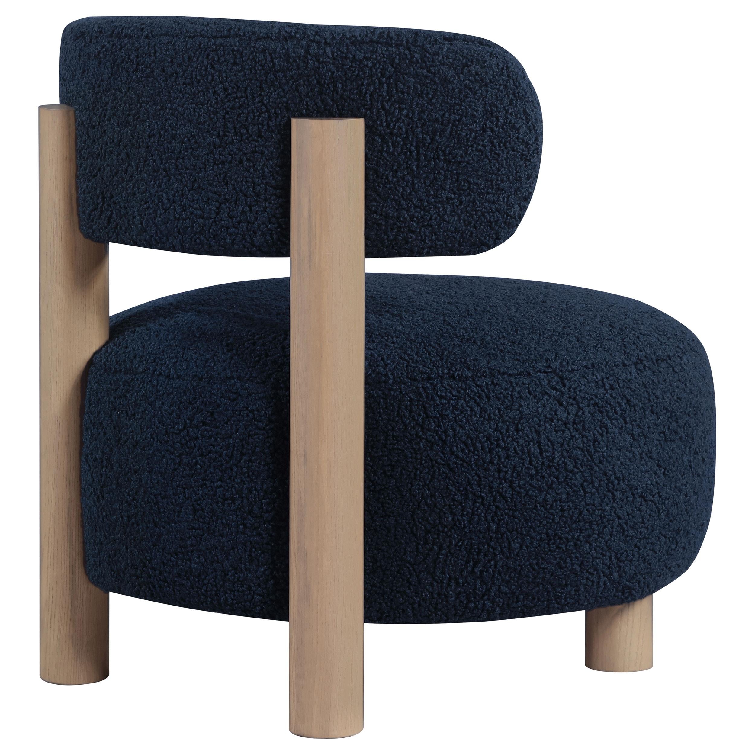  Coaster Furniture Zonie 903168 Boucle Upholstered Barrel Back Accent Chair - Blue IMAGE 7