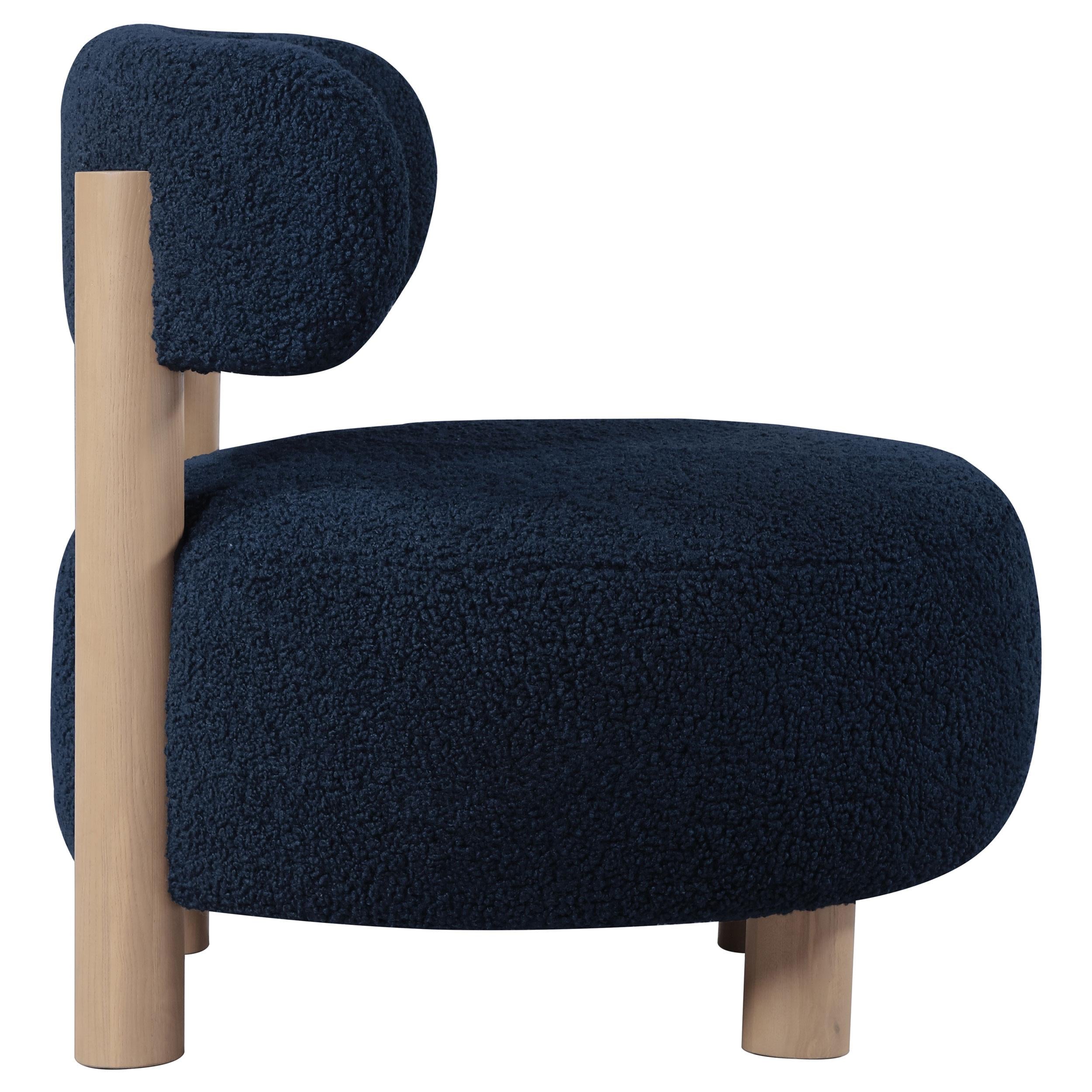  Coaster Furniture Zonie 903168 Boucle Upholstered Barrel Back Accent Chair - Blue IMAGE 8