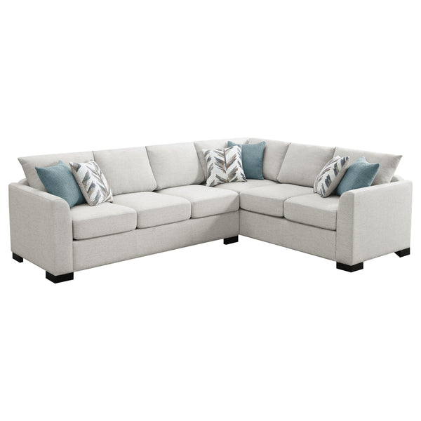 Coaster Furniture Ashford 500818 Chenille Upholstered Sleeper Sectional Sofa - Greige