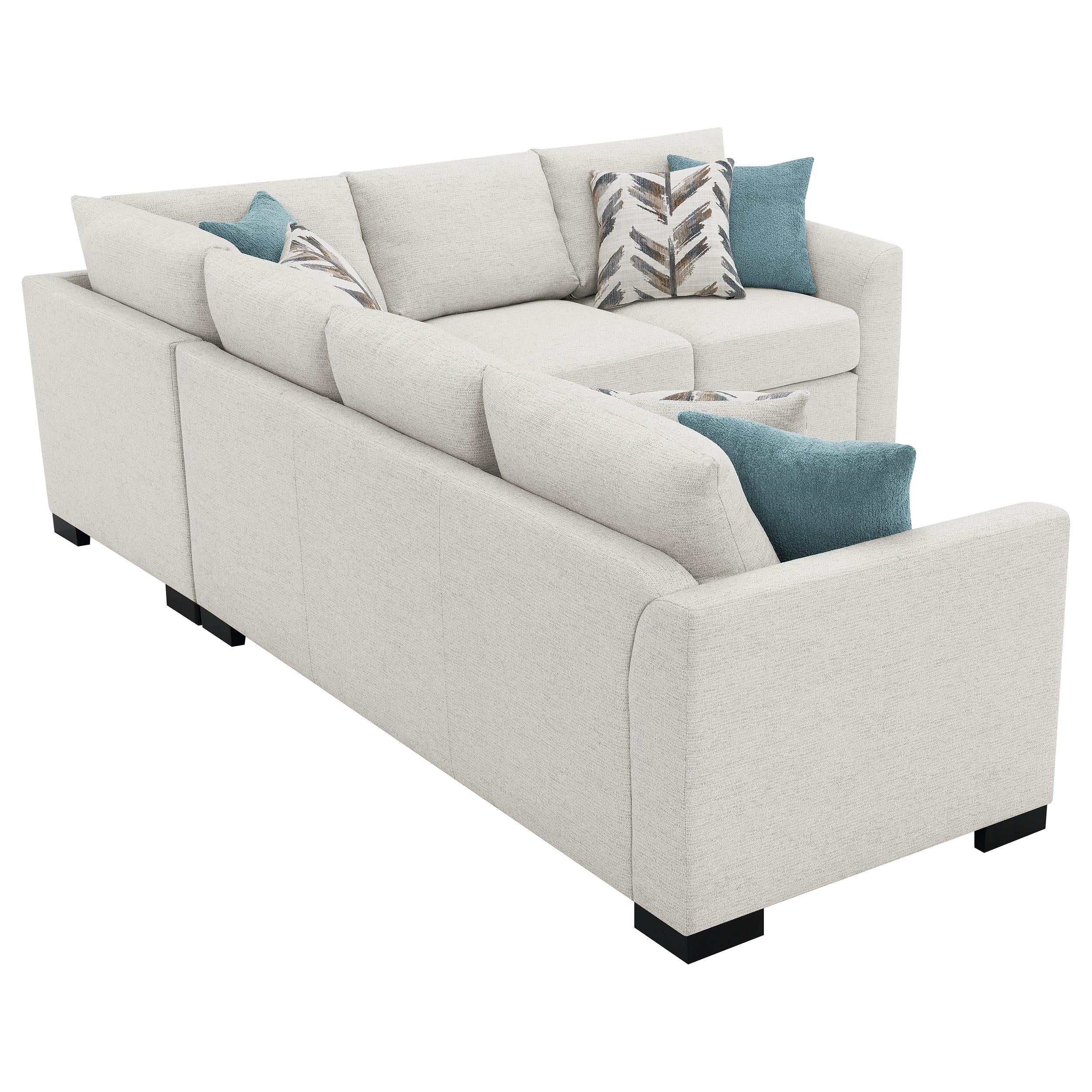  Coaster Furniture Ashford 500818 Chenille Upholstered Sleeper Sectional Sofa - Greige IMAGE 9