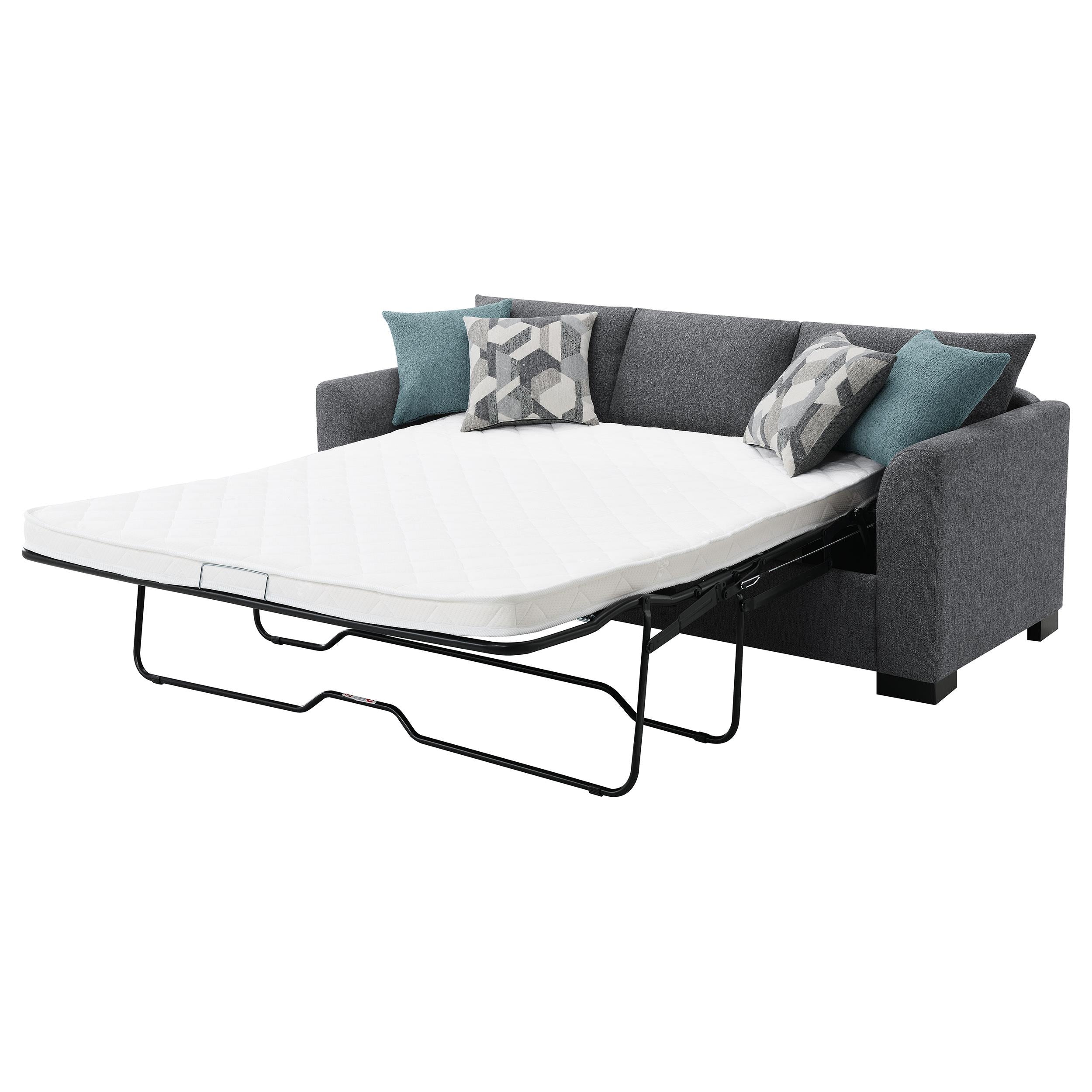  Coaster Furniture Storey 504779 Upholstered Sleeper Sectional Chaise Sofa - Grey IMAGE 6