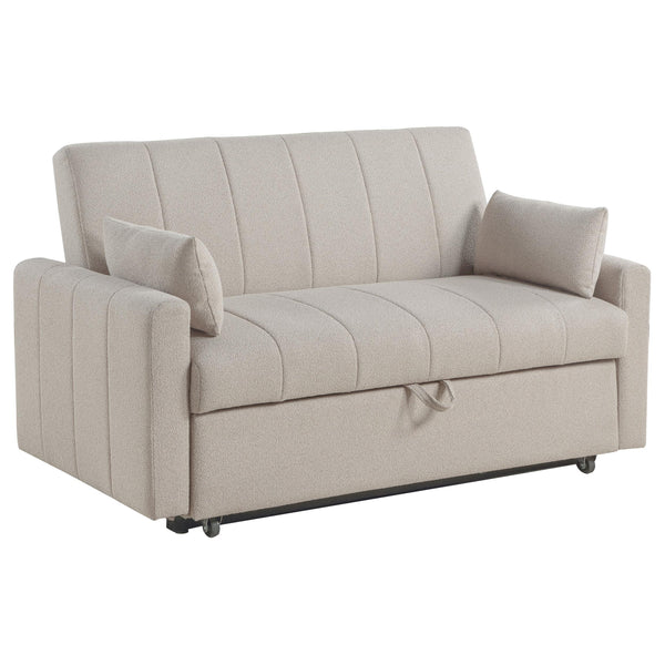 Coaster Furniture Portland 350142 Boucle Upholstered Sleeper Sofa Bed - Latte