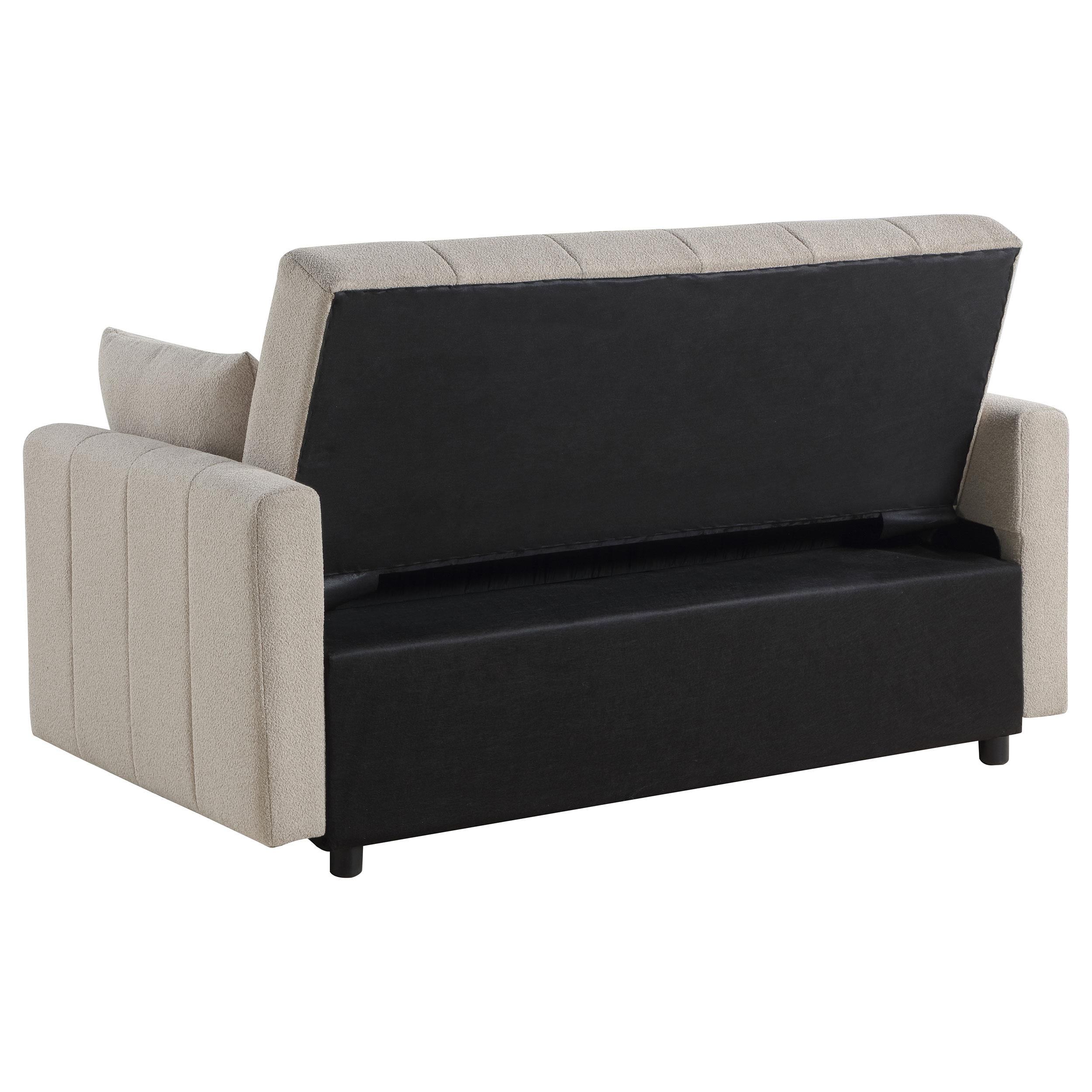  Coaster Furniture Portland 350142 Boucle Upholstered Sleeper Sofa Bed - Latte IMAGE 7