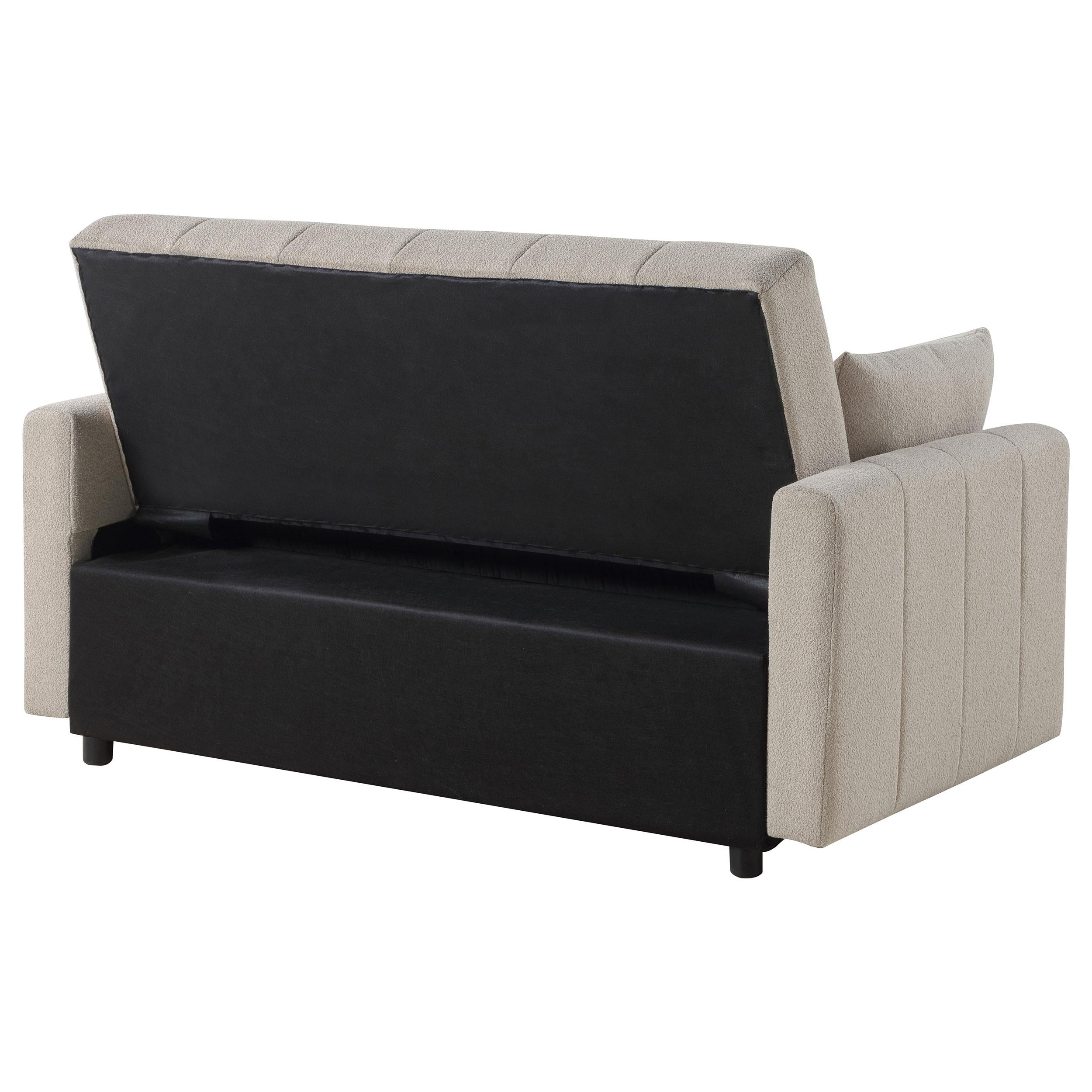  Coaster Furniture Portland 350142 Boucle Upholstered Sleeper Sofa Bed - Latte IMAGE 8