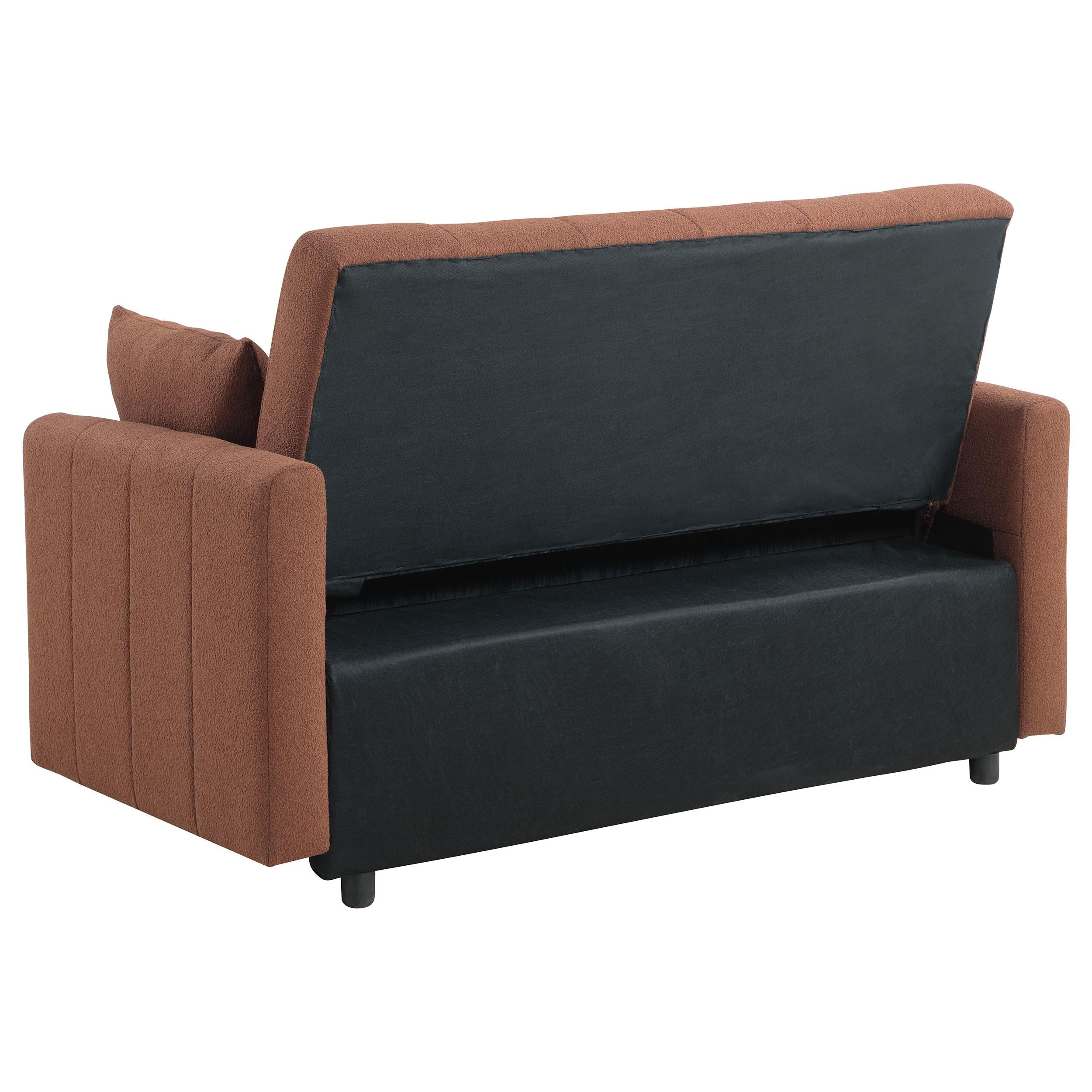 Coaster Furniture Portland 350145 Boucle Upholstered Sleeper Sofa Bed - Copper IMAGE 7