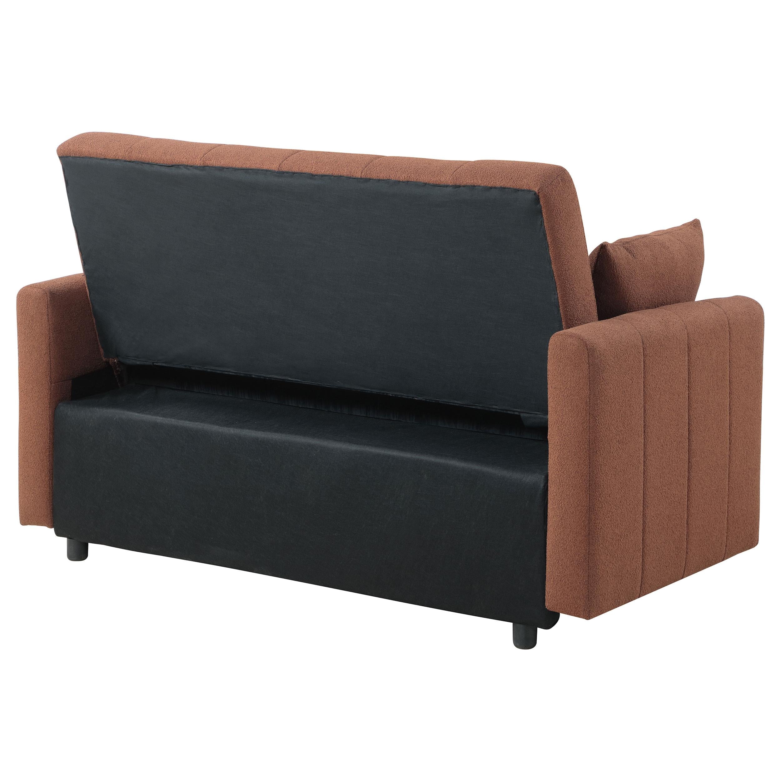  Coaster Furniture Portland 350145 Boucle Upholstered Sleeper Sofa Bed - Copper IMAGE 8