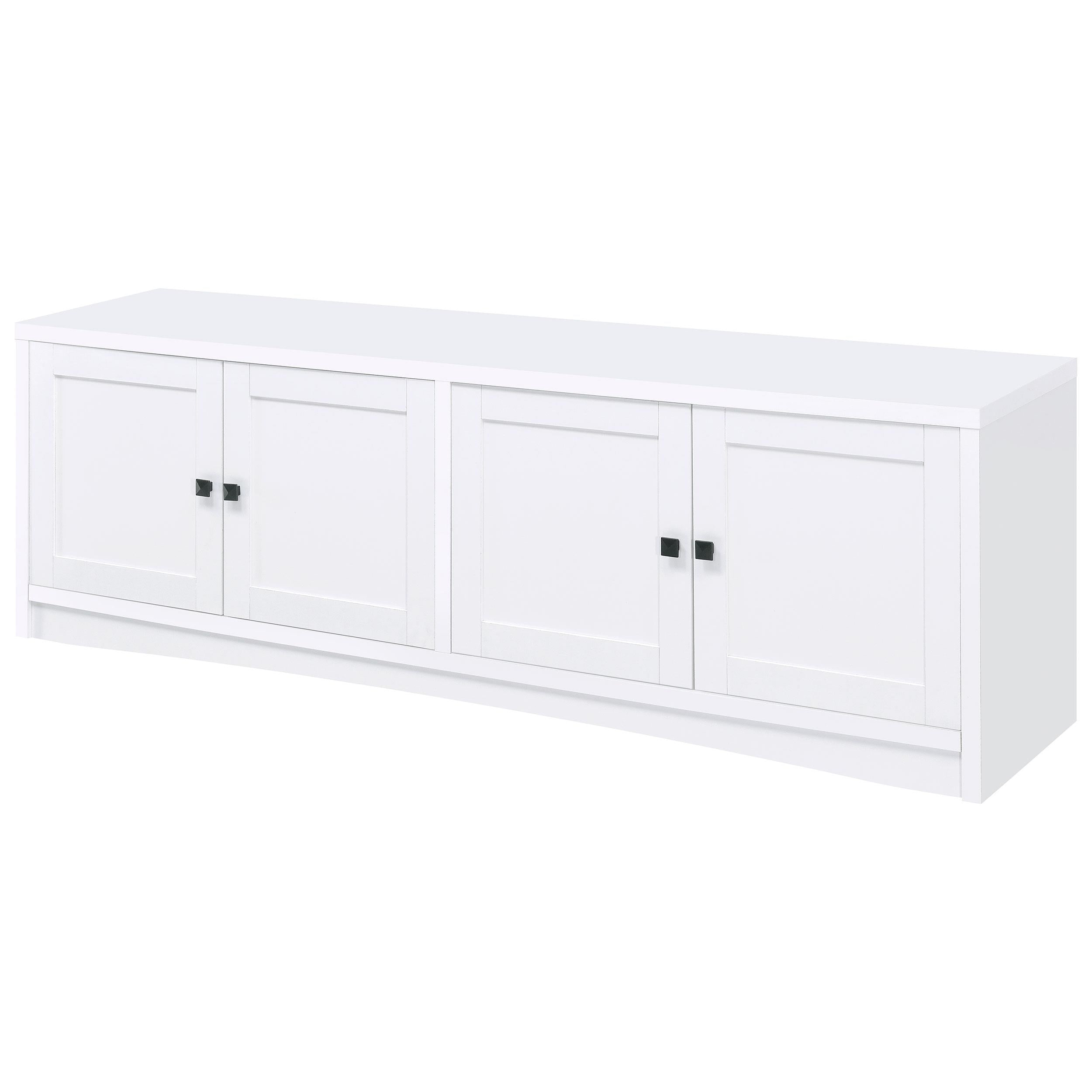  Coaster Furniture Laughlin 724113 4-door Engineered Wood 78-inch TV Stand - White IMAGE 4