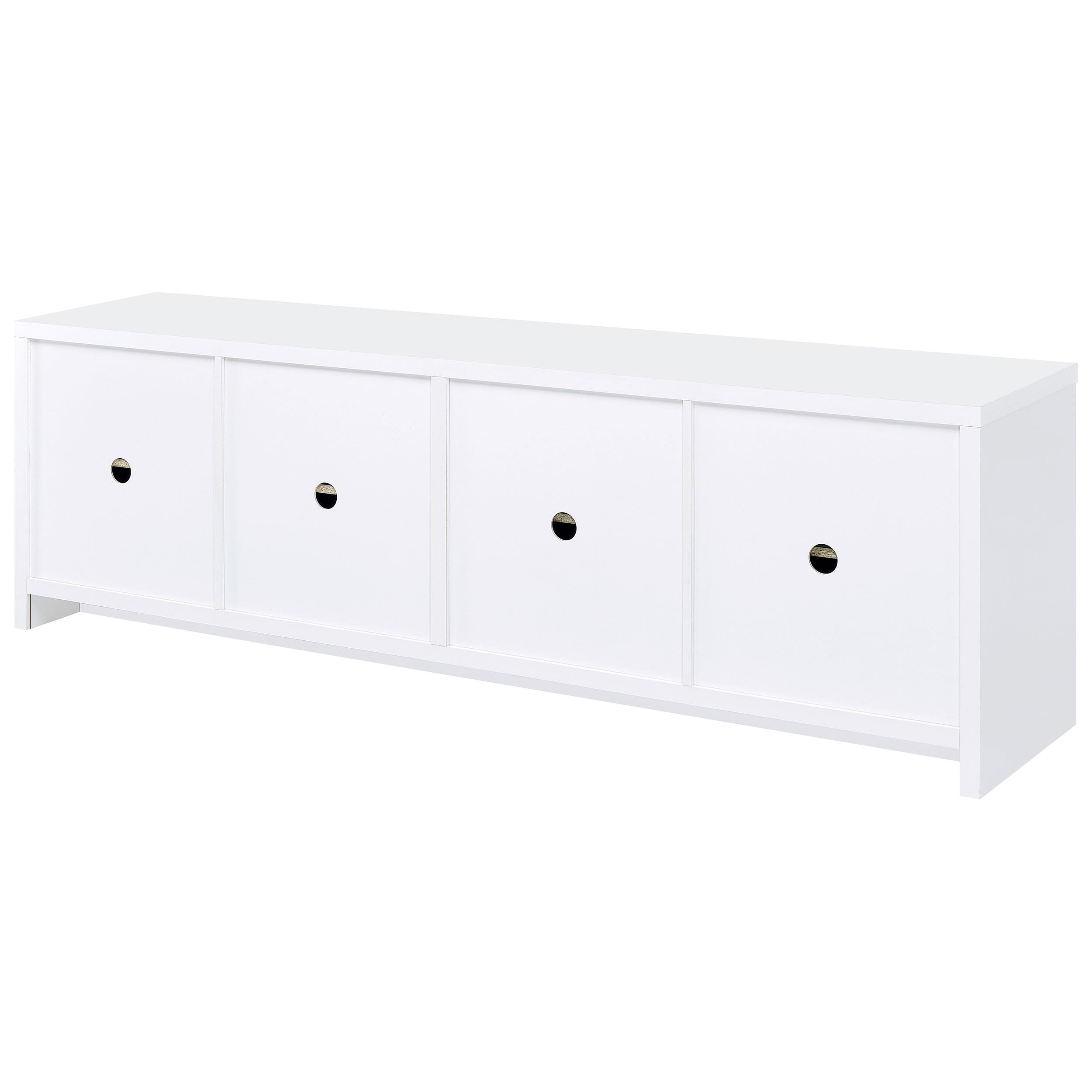  Coaster Furniture Laughlin 724113 4-door Engineered Wood 78-inch TV Stand - White IMAGE 8