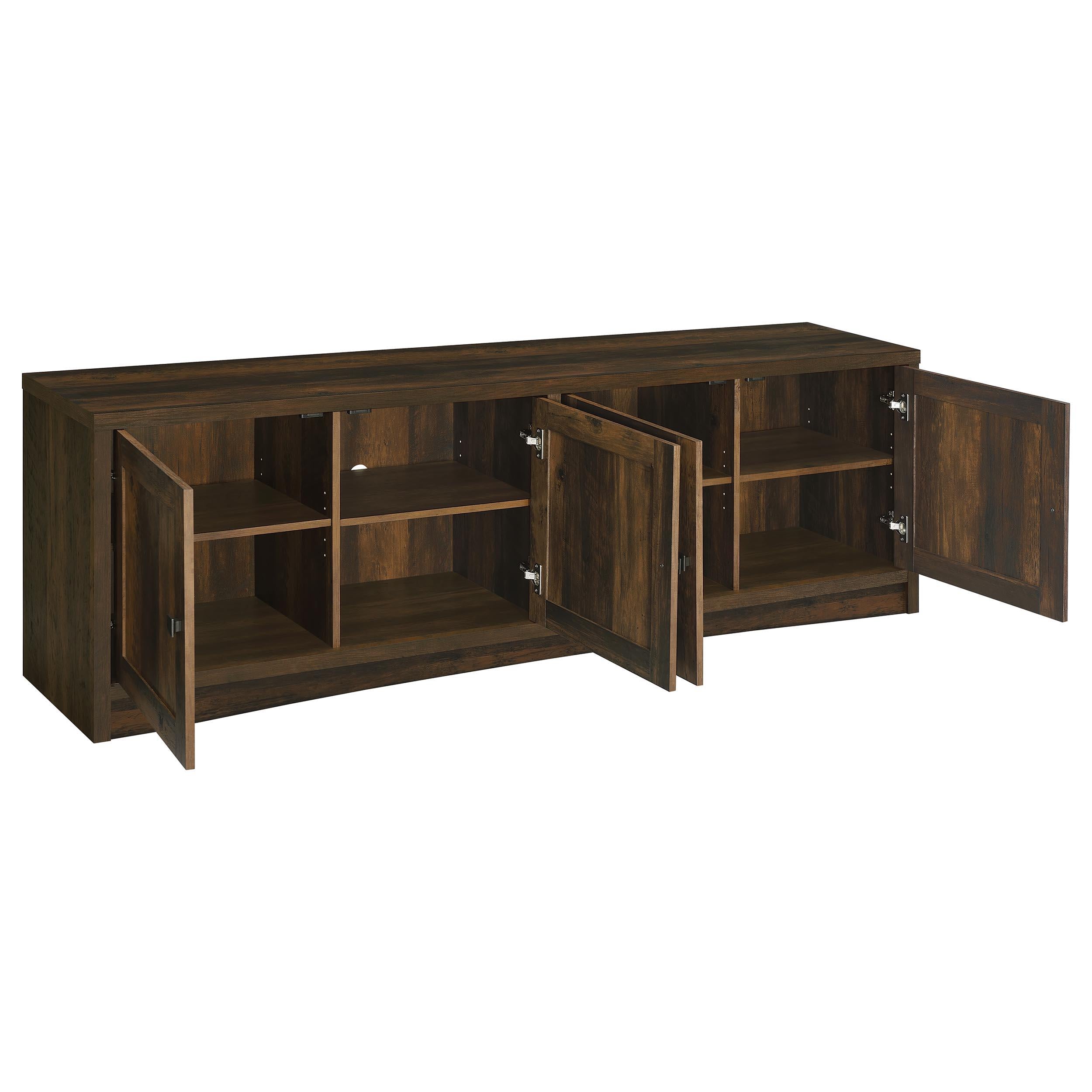  Coaster Furniture Laughlin 724123 4-door Engineered Wood 78-inch TV Stand - Dark Pine IMAGE 2