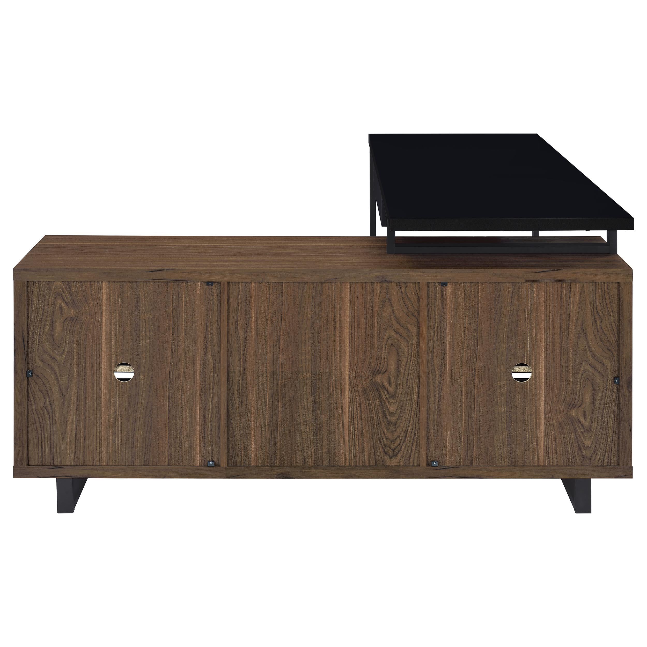  Coaster Furniture Maddox 801861 60-inch L-Shape Office Computer Desk - Black and Walnut IMAGE 6